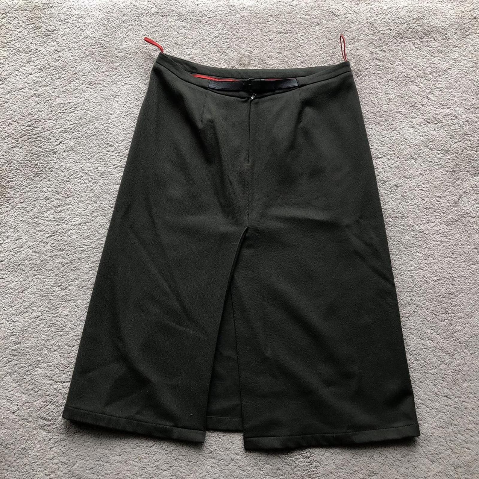 Prada Vintage Prada Wool Midi Skirt Size 28" / US 6 / IT 42 - 3 Thumbnail