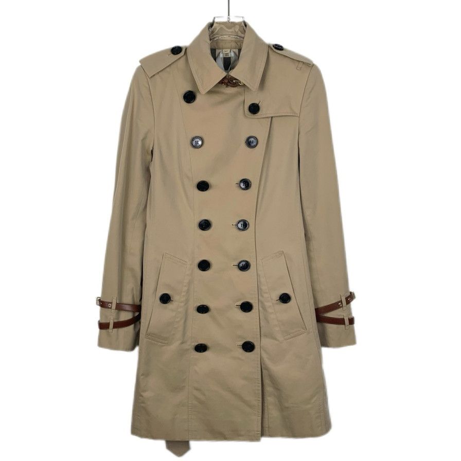 Burberry Burberry Khaki Cotton Trench Coat w/ Calfskin Trim (Size XS) Size XS / US 0-2 / IT 36-38 - 1 Thumbnail