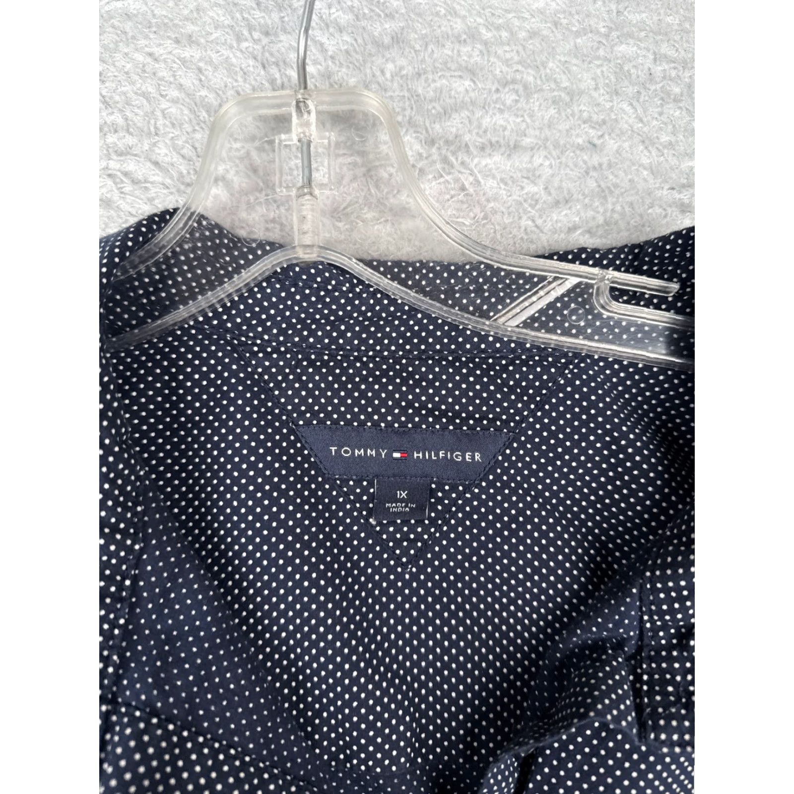 Tommy Hilfiger Tommy Hilfiger Shirt Women 1X Blue Polka Dot Button Pocket Long Sleeve Size XL / US 12-14 / IT 48-50 - 7 Thumbnail