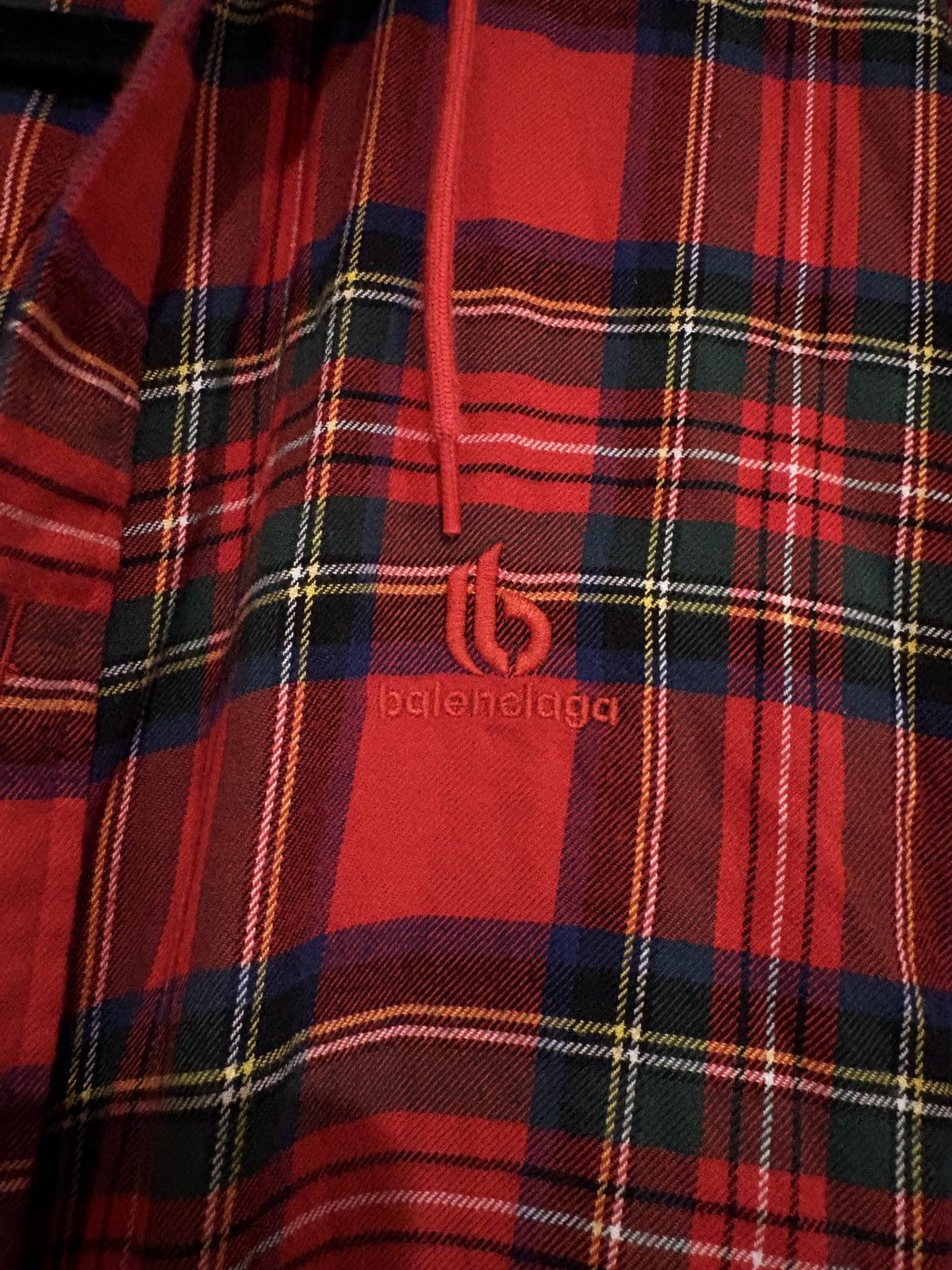 Balenciaga BALENCIAGA RED TARTAN HOODED SHIRT UNIFIT Size US XL / EU 56 / 4 - 3 Thumbnail
