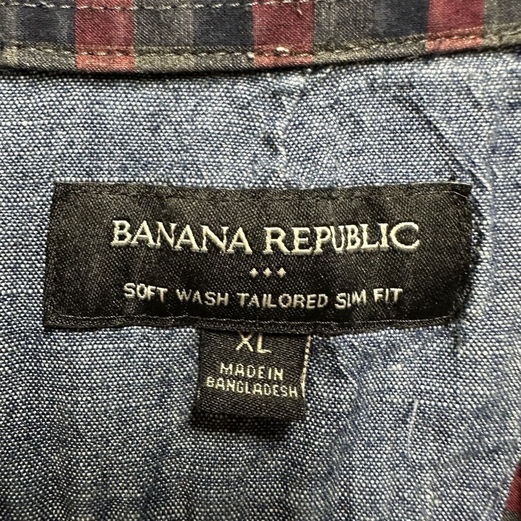 Banana Republic Banana Republic Shirt Mens XL Red Plaid Button Up Soft Wash Tailored Slim Fit Size US XL / EU 56 / 4 - 4 Thumbnail