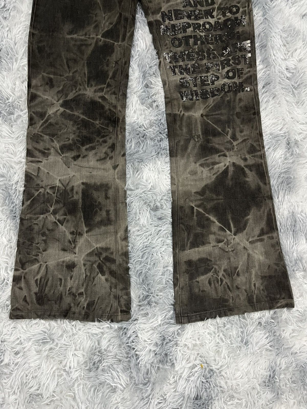 Tornado Mart Rare🔥Edge Rupert Typography Flared Jeans Size US 33 - 5 Thumbnail
