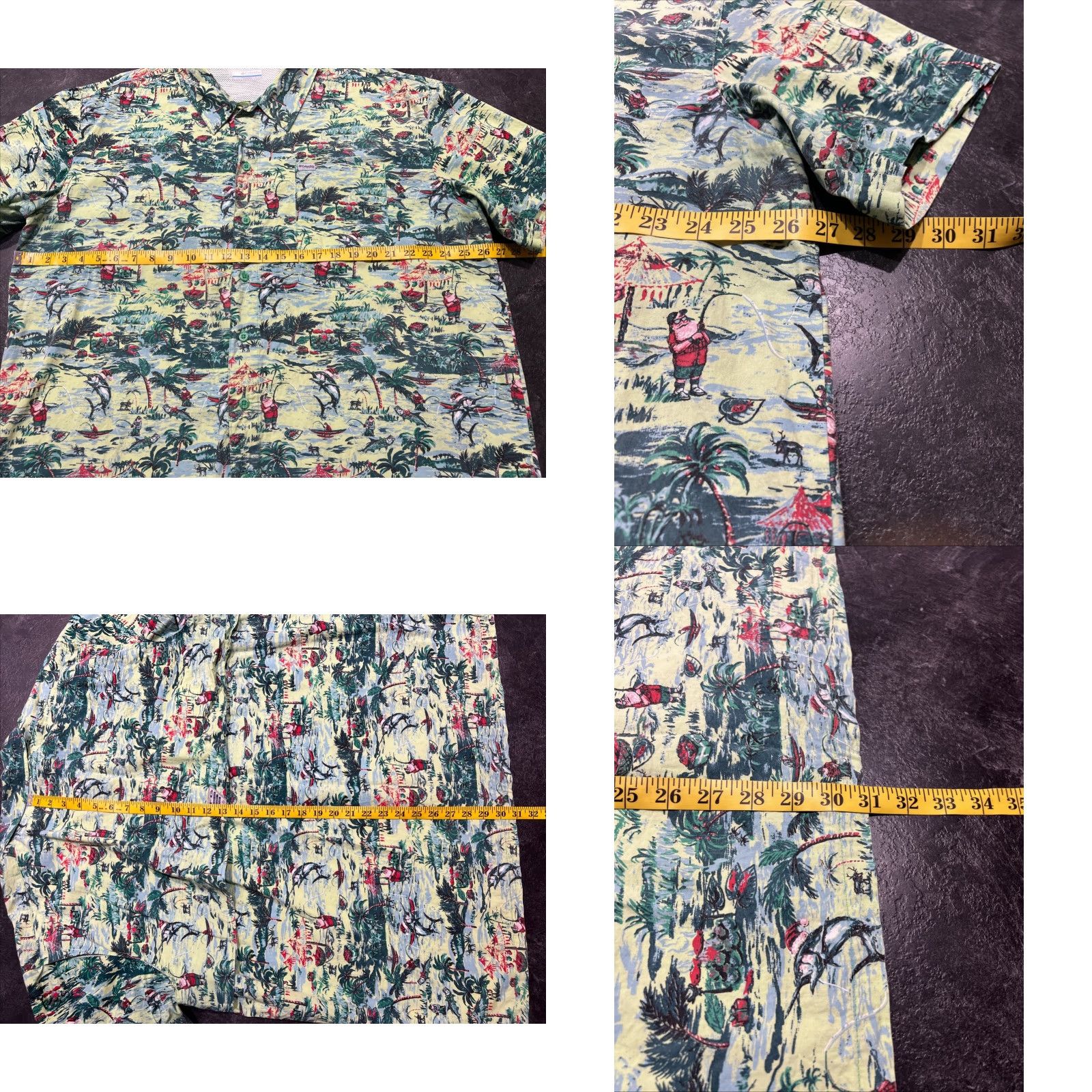 Vintage Columbia Shirt Mens 2XL Short Sleeve Marlin PFG Camp Santa Palms Button-Up Christmas Holiday Pattern Size US XXL / EU 58 / 5 - 8 Thumbnail