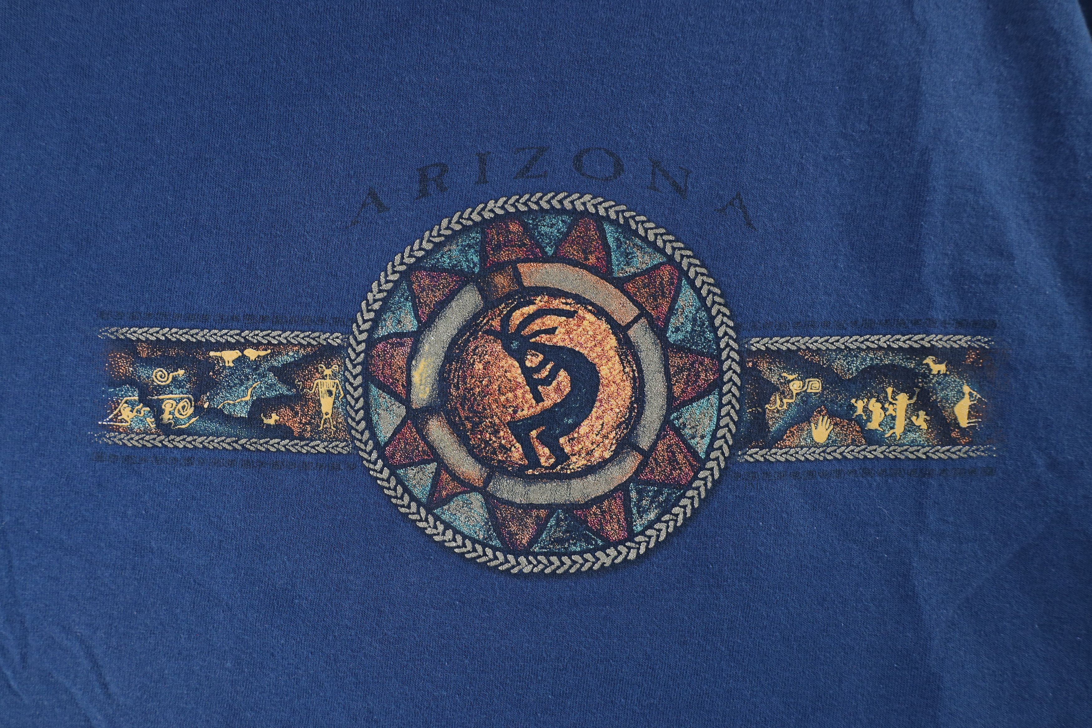 Vintage Vintage 90s Streetwear Spell Out Arizona Kokopelli T-Shirt Size US XL / EU 56 / 4 - 4 Thumbnail