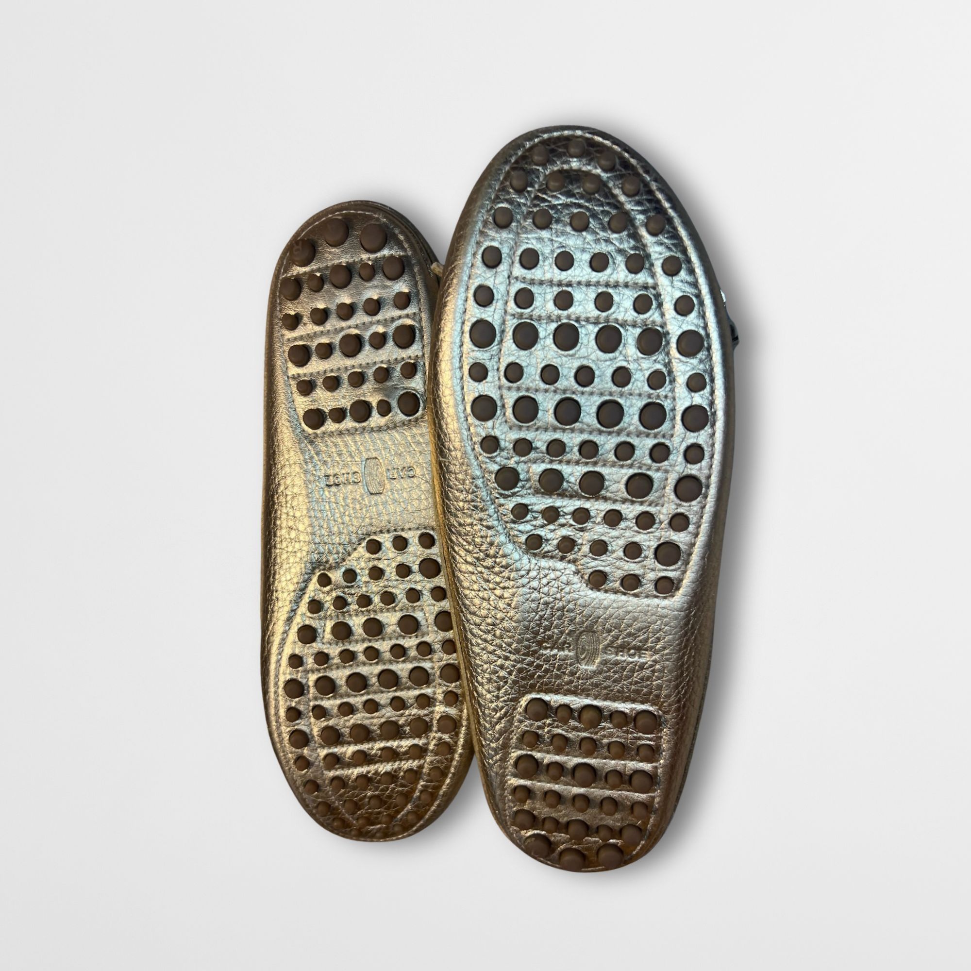 Car Shoe Gold Car Shoe Grained-Leather Driving Moccasins With Tassel Size US 7.5 / IT 37.5 - 3 Thumbnail
