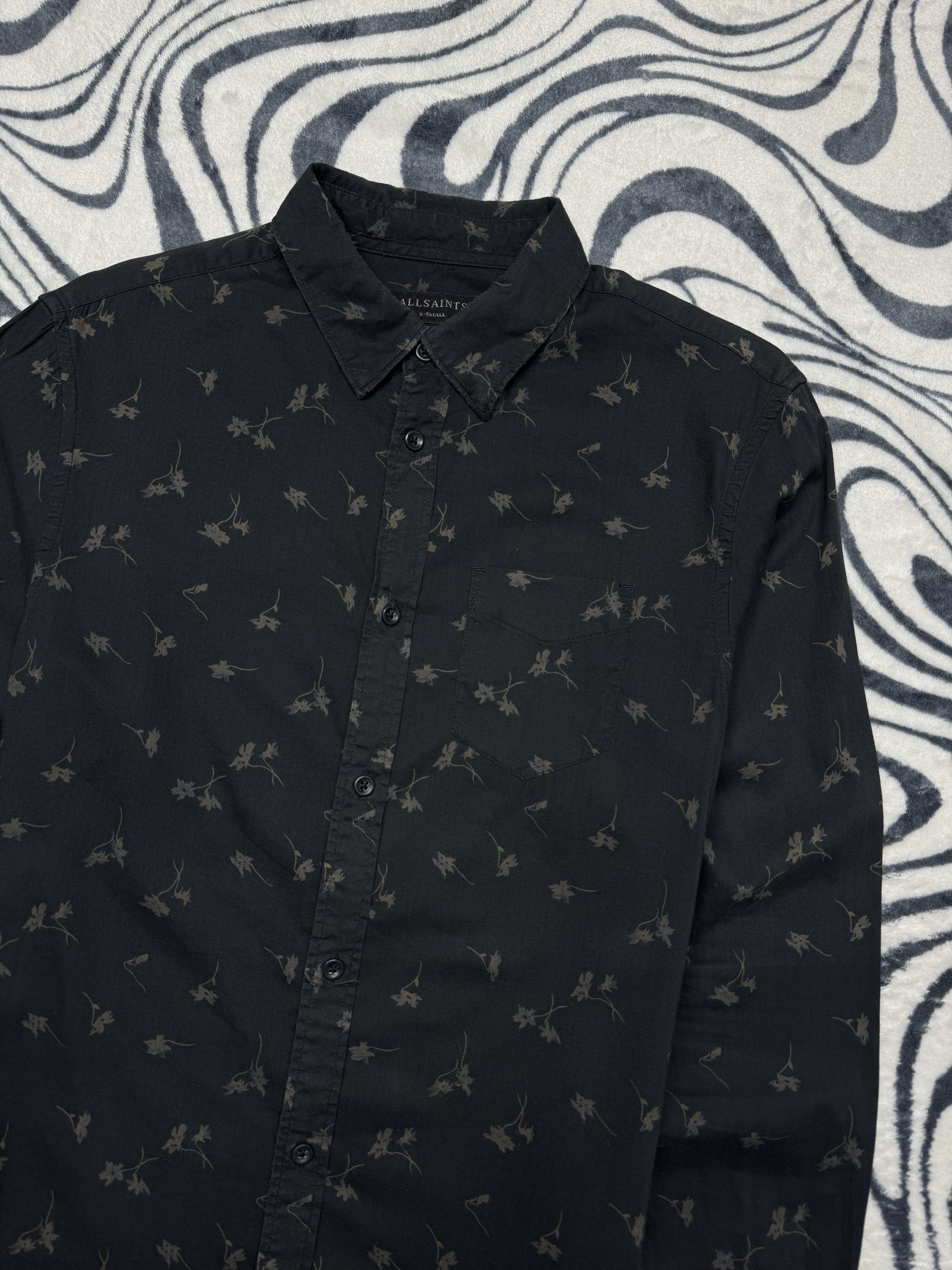 Allsaints AllSaints Mens Dedham Long Sleeve Floral Print Shirt Size US XS / EU 42 / 0 - 2 Thumbnail