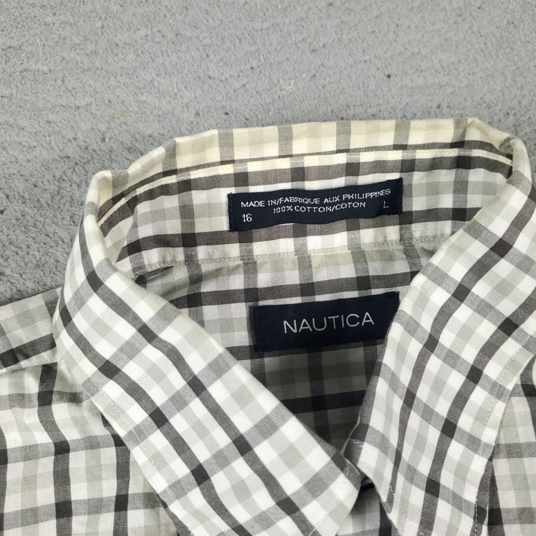 Nautica Nautica Shirt Size Large Gray Plaid Casual Button Up Short Sleeve Mens Size US L / EU 52-54 / 3 - 3 Thumbnail