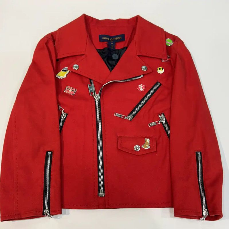 Louis Vuitton Louis Vuitton Red Spring Autumn Collar Jacket 0089 Size S / US 4 / IT 40 - 1 Thumbnail