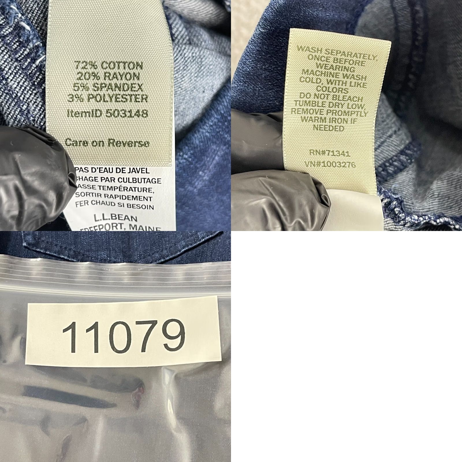 Vintage L.L. Bean Jeans Women Size 12 M/T Blue Denim Classic Fit Pull On Stretch Jegging Size 34" / US 12 / IT 48 - 9 Thumbnail