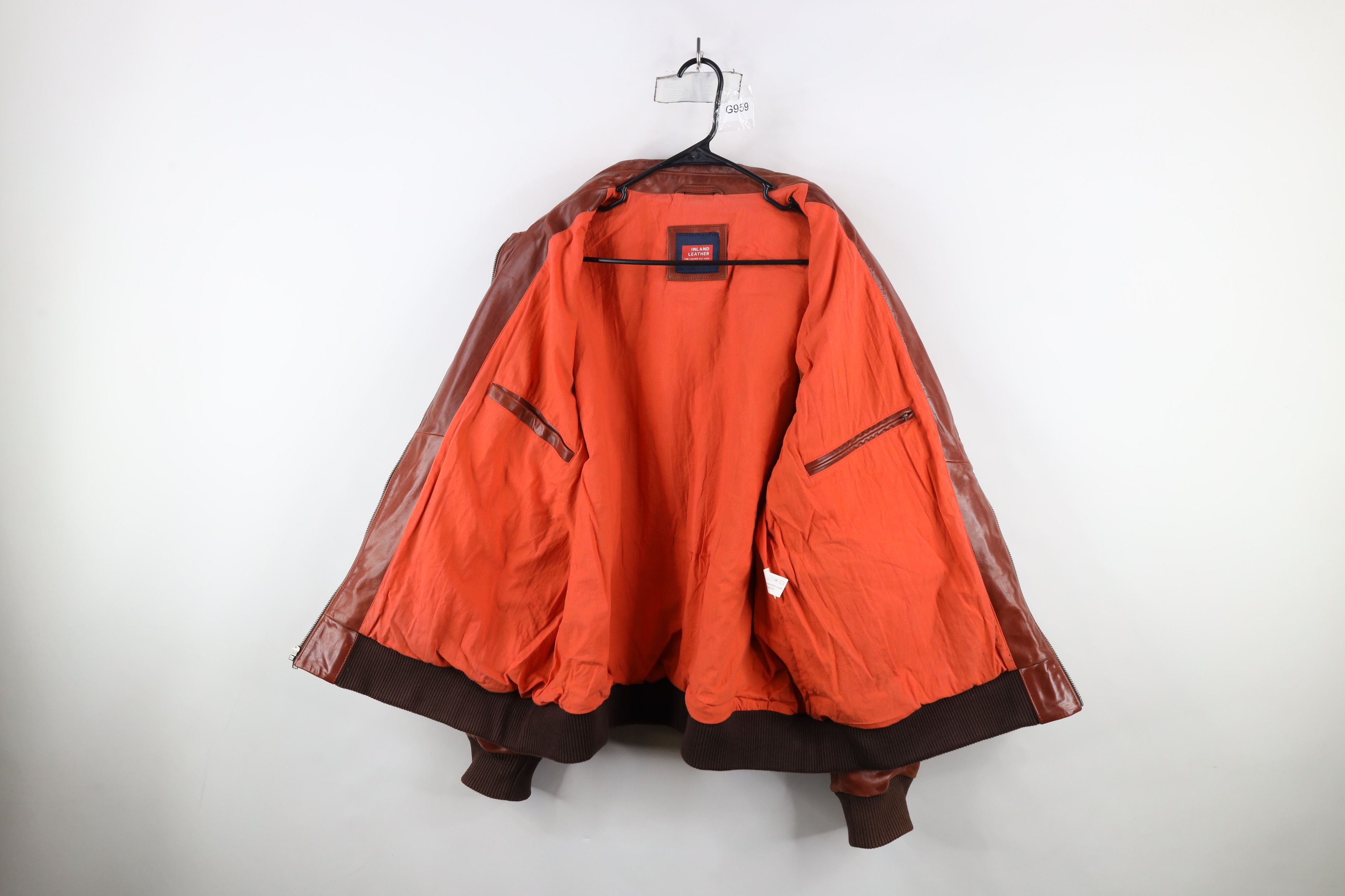 Vintage Inland Leather Streetwear Flight Bomber Jacket Brown Size US XXL / EU 58 / 5 - 10 Thumbnail