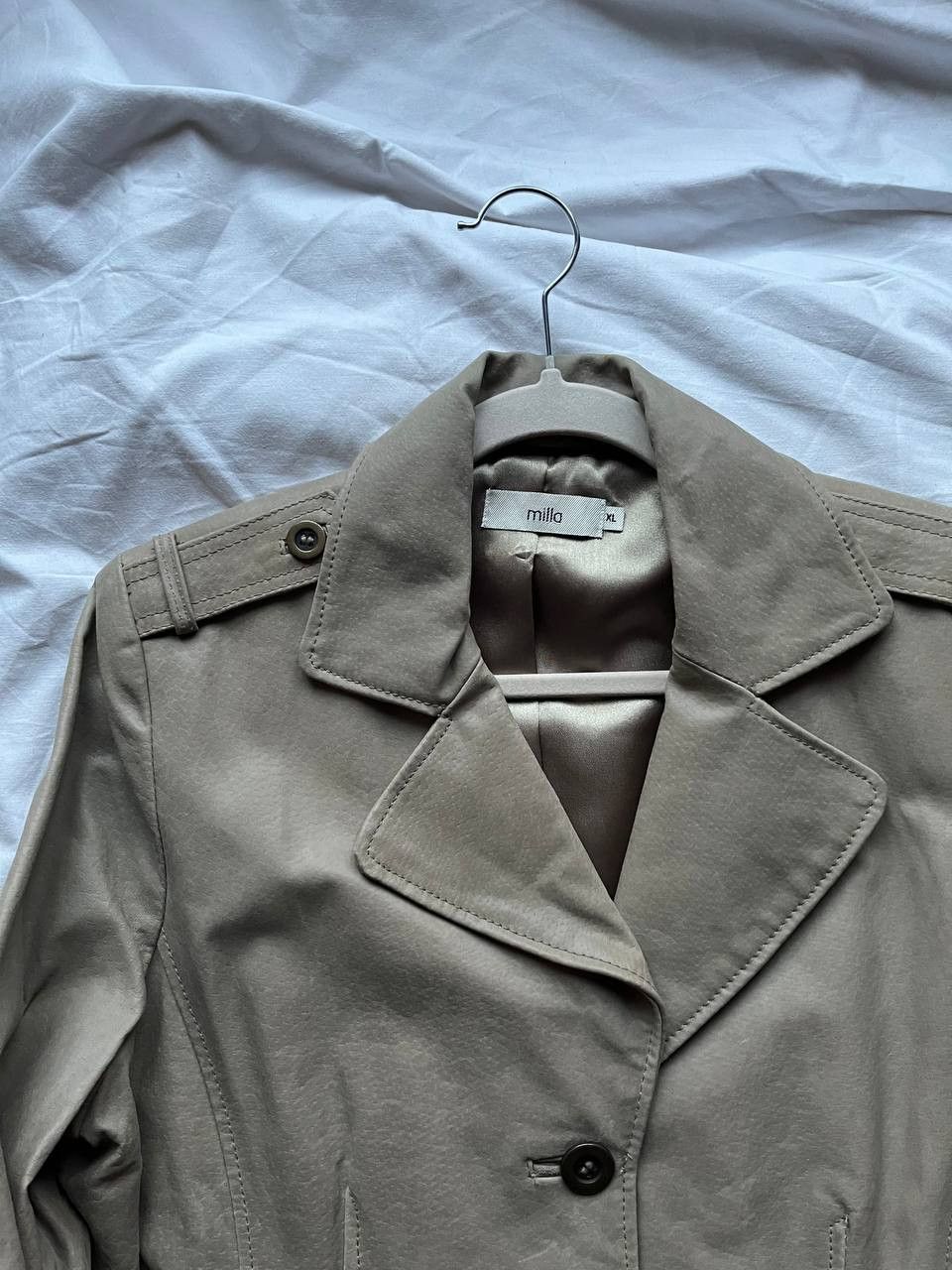 Other × Vintage Milla vintage women's beige pigskin leather blazer / jacket Size XL / US 12-14 / IT 48-50 - 2 Thumbnail