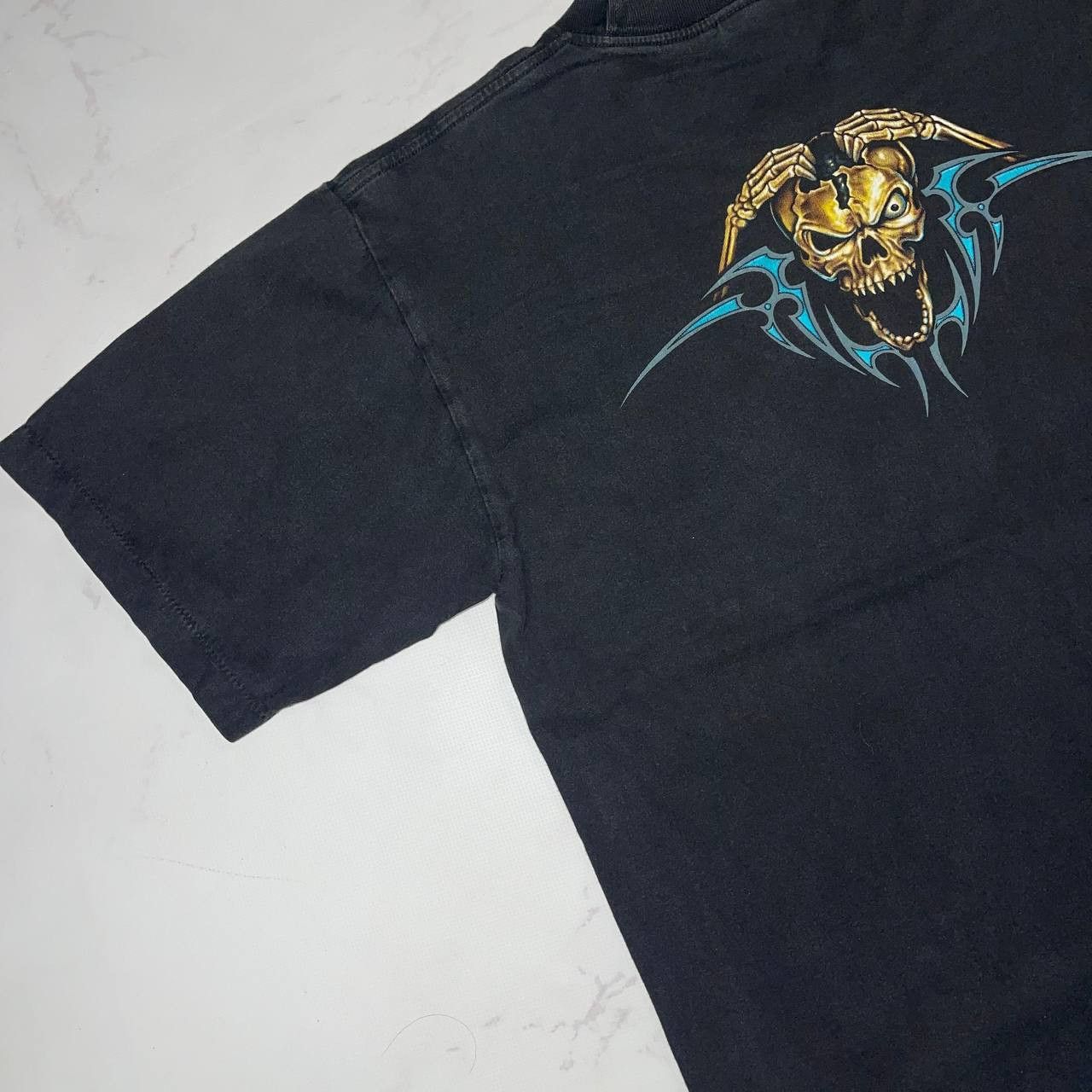 Vintage Vintage Black Grim Reaper 2000s Horror Graphic T Shirt Sz L Size US L / EU 52-54 / 3 - 12 Thumbnail