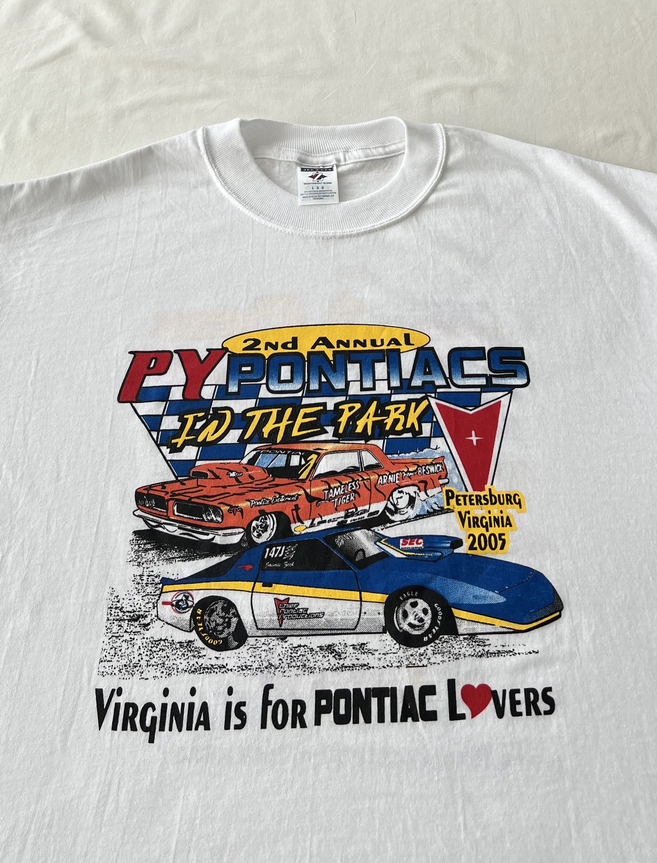 Vintage Vintage 2005 Pontiac Virginia Motorsports Park White T-shirt Size US L / EU 52-54 / 3 - 3 Thumbnail