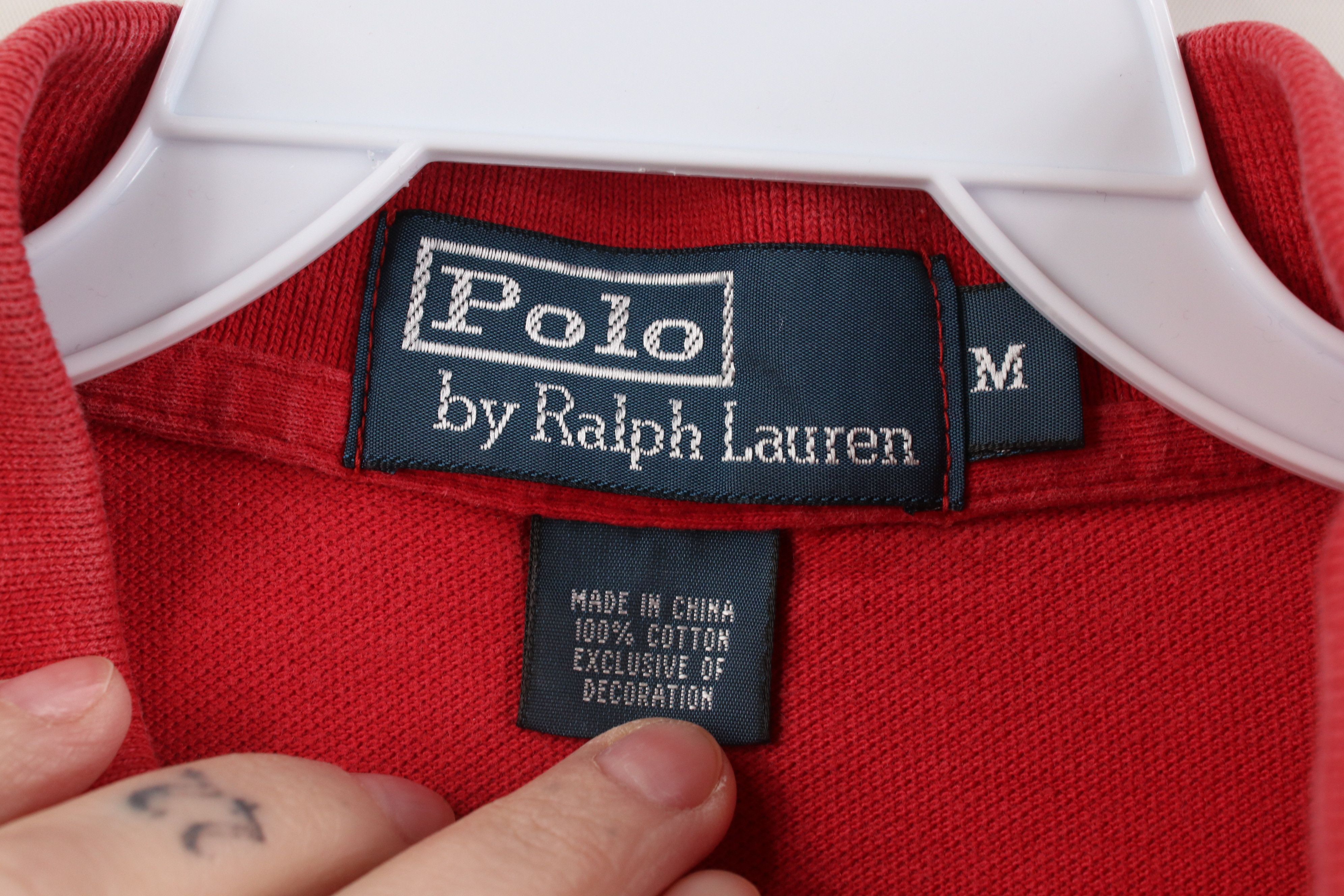 Polo Ralph Lauren Vintage 90s Ralph Lauren Pique Cotton Golf Polo Shirt Red Size US M / EU 48-50 / 2 - 6 Thumbnail