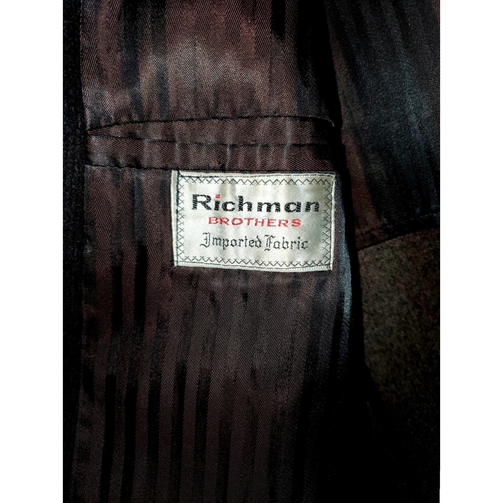 Vintage VINTAGE Richman Brothers Gray Tweed Overcoat Top Coat Single-Breasted Size 44 Mens 50s Plaid Wool Wool Lining Dark Gray Winter Fall Spring Classic Size US XXL / EU 58 / 5 - 4 Thumbnail
