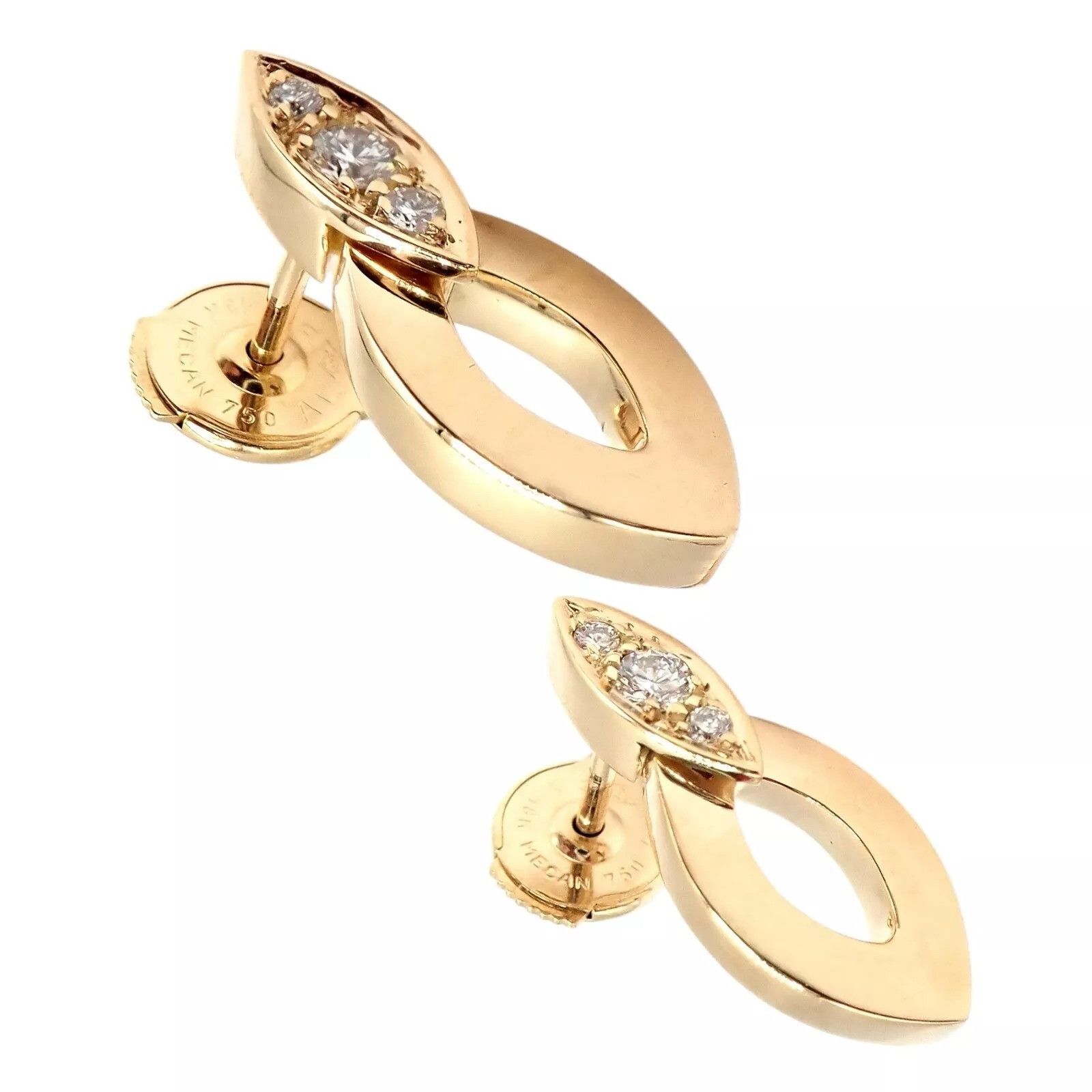 Cartier Cartier 18K Yellow Gold Diamond Link Bracelet Earrings Set Size ONE SIZE - 3 Thumbnail