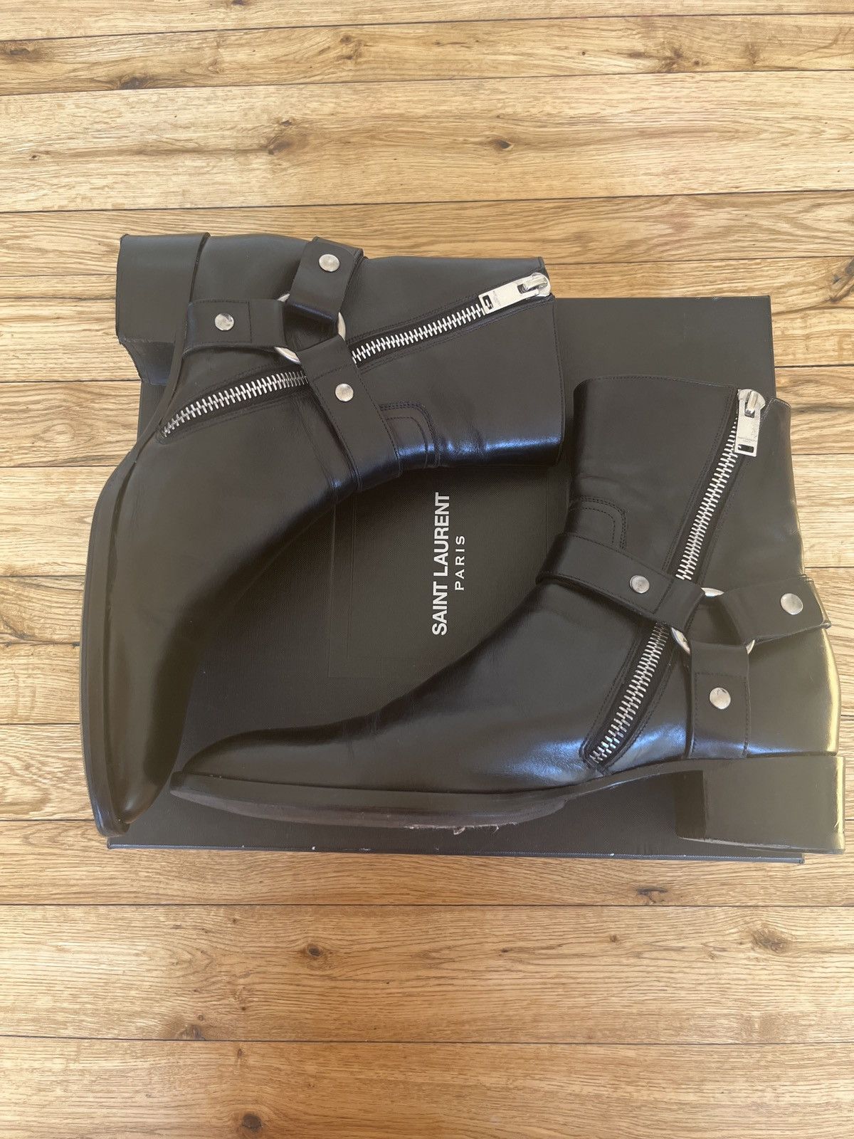 Saint Laurent Paris Saint Laurent 2013 Wyatt 43.5/10.5 black leather Hedi era Size US 10.5 / EU 43-44 - 8 Thumbnail