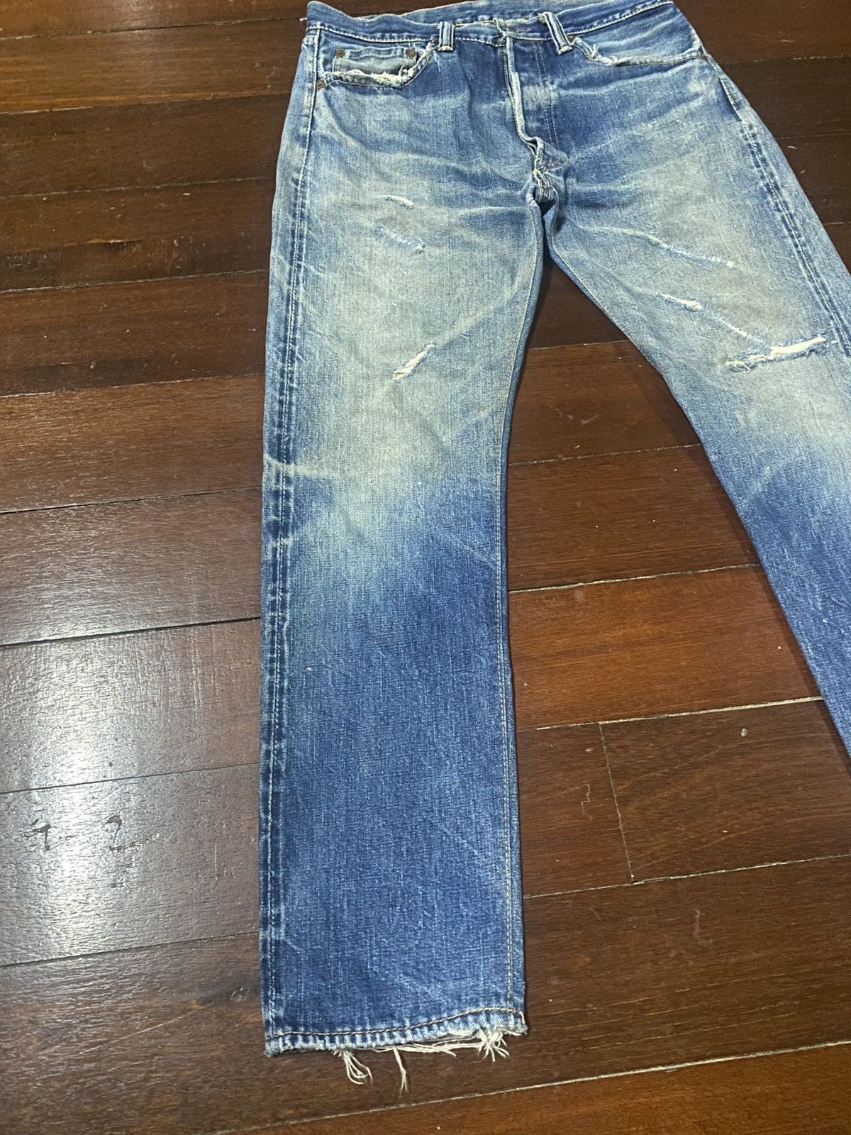 Warehouse Vintage 90s Warehouse patch leather Selvedge distressed Size US 32 / EU 48 - 3 Thumbnail