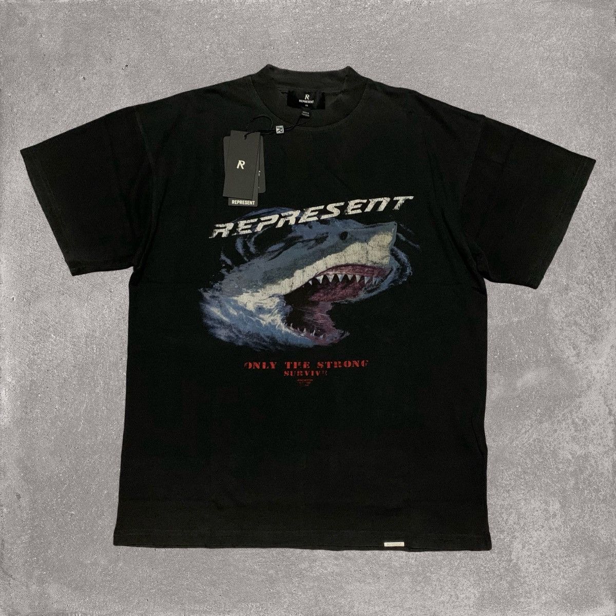 Represent Clo. Represent XS Only The Strong Survive Vintage Black Tee Shark Size US XS / EU 42 / 0 - 1 Thumbnail