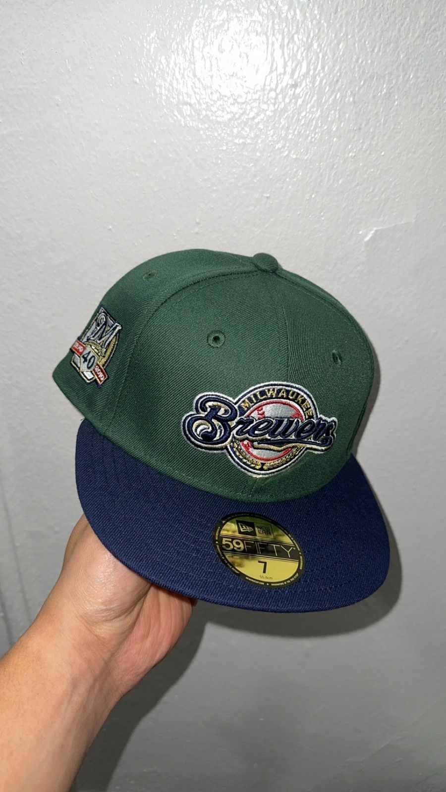 New Era New Era 59fifty Milwaukee Brewers fitted hat size 7 Size ONE SIZE - 1 Thumbnail