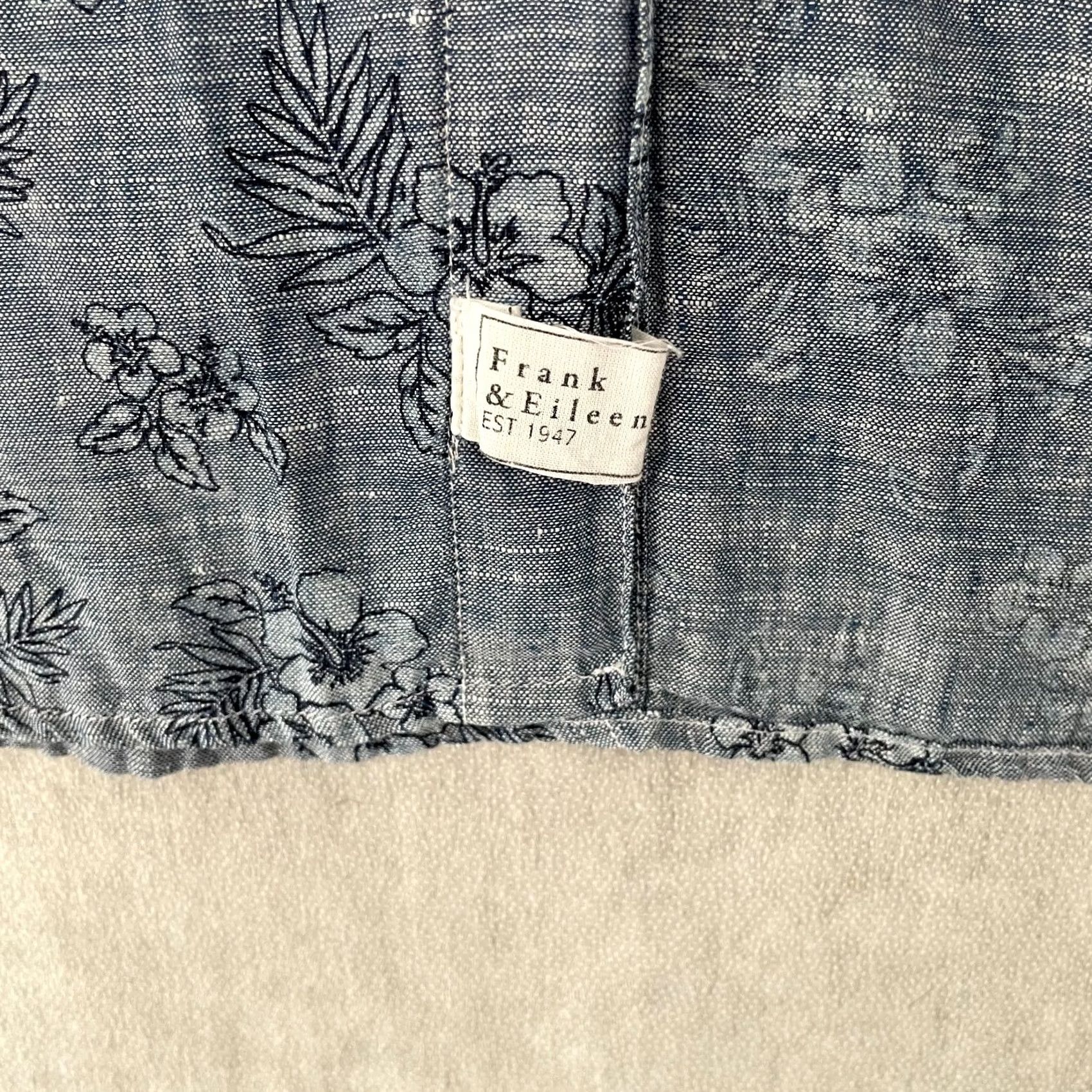 Frank & Eileen Frank & Eileen Shirt Adult 2XL Blue Floral Linen Paul Button Up Italian Fabric Size US XXL / EU 58 / 5 - 4 Thumbnail