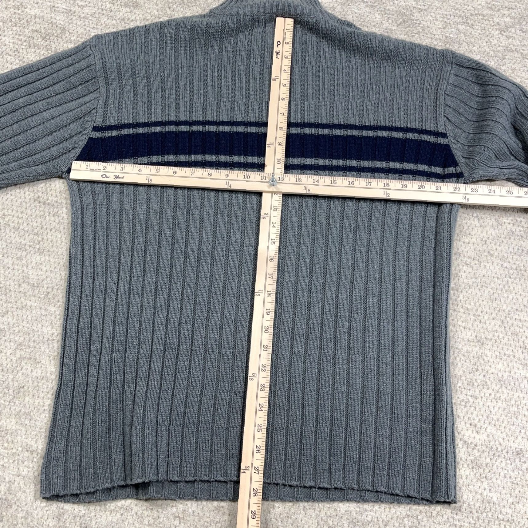 Aeropostale Vintage Aeropostale Sweater Men XL Gray Blue Stripe Ribbed TurtleNeck Muscle Size US XL / EU 56 / 4 - 5 Thumbnail