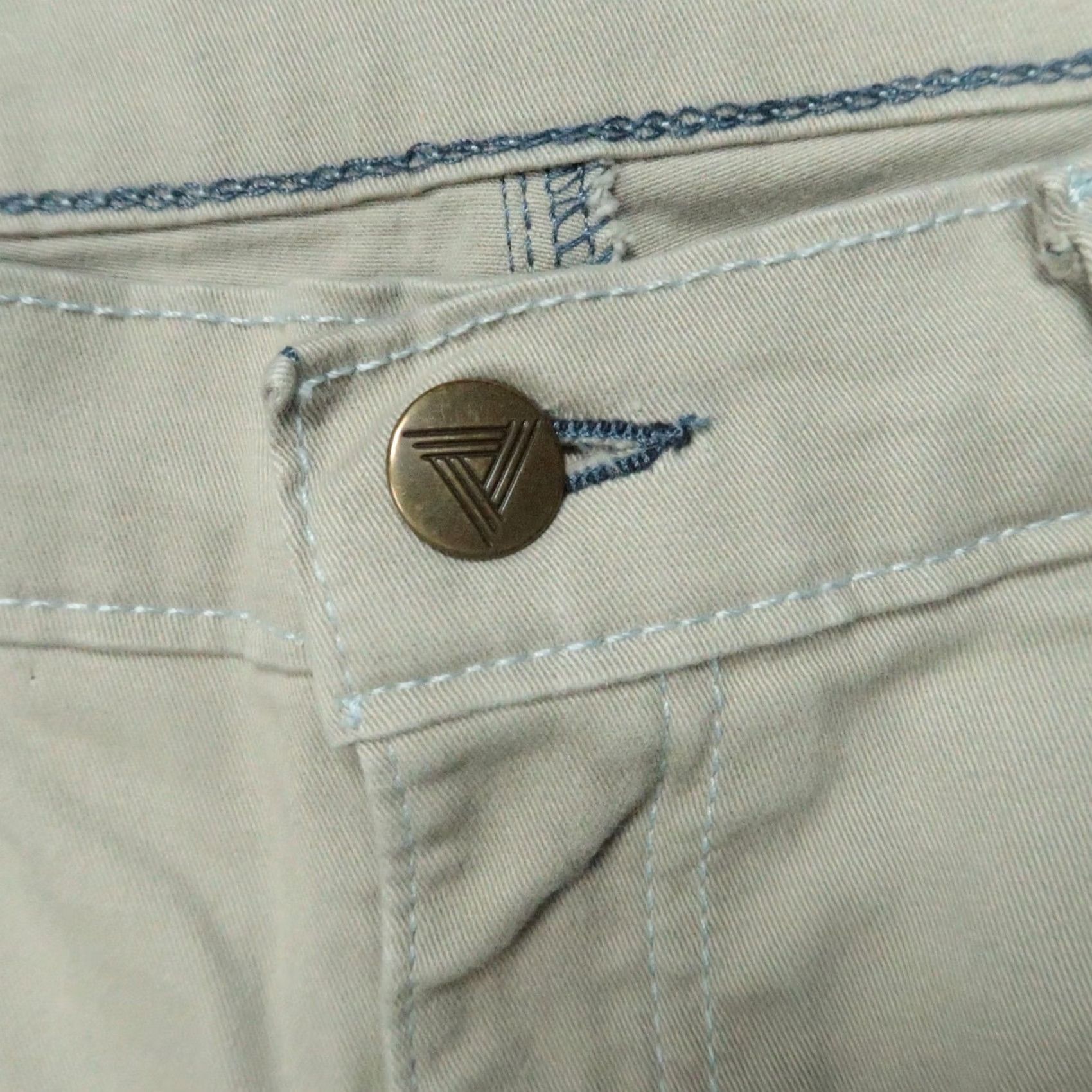 Delta Blue Delta Pants Men 32x29 Khaki Stone 5 Pocket Stretch Chino Cotton Flat Front Regular Inseam 29 Mens Size US 32 / EU 48 - 4 Thumbnail
