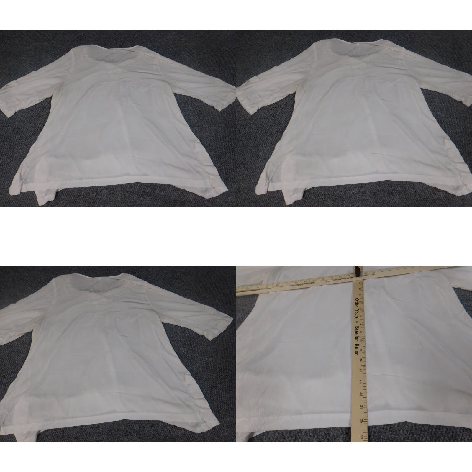 Vintage Catherines Blouse 0X Plus White Crew Neck Long Sleeve Pullover Stretch Rayon Solid Casual Womens Size XL / US 12-14 / IT 48-50 - 8 Thumbnail