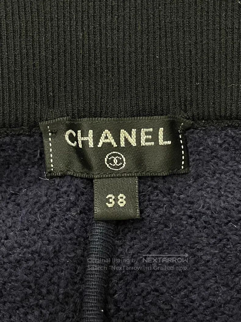 Chanel Chanel Dark blue towel material wide-leg trousers Size 25" / US 0 / IT 36 - 4 Thumbnail
