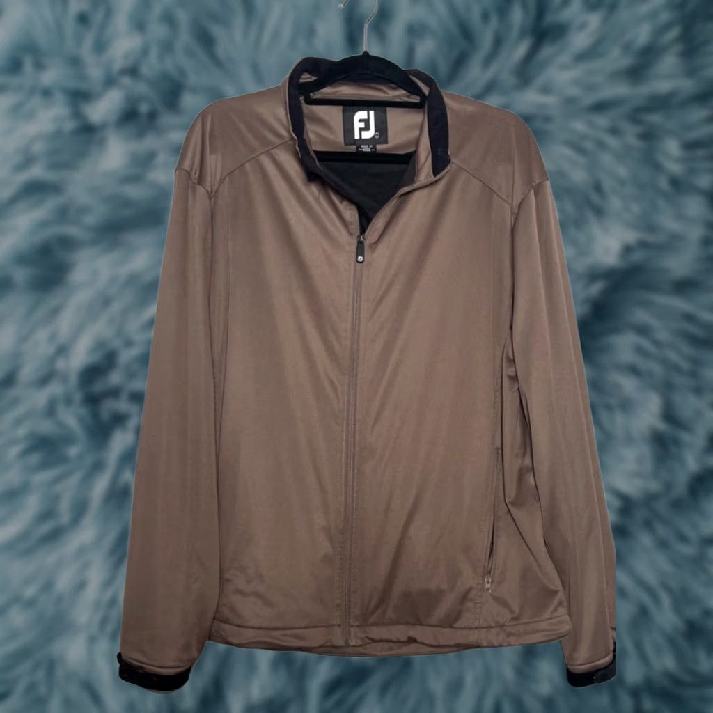 Footjoy FootJoy Golf Full Zip Jacket Men's Large Brown Lightweight Lined Pockets Size US L / EU 52-54 / 3 - 1 Thumbnail