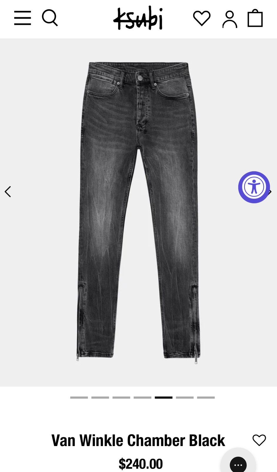 Ksubi Van Winkle Chamber side zip skinny fit jeans Size US 32 / EU 48 - 17 Thumbnail