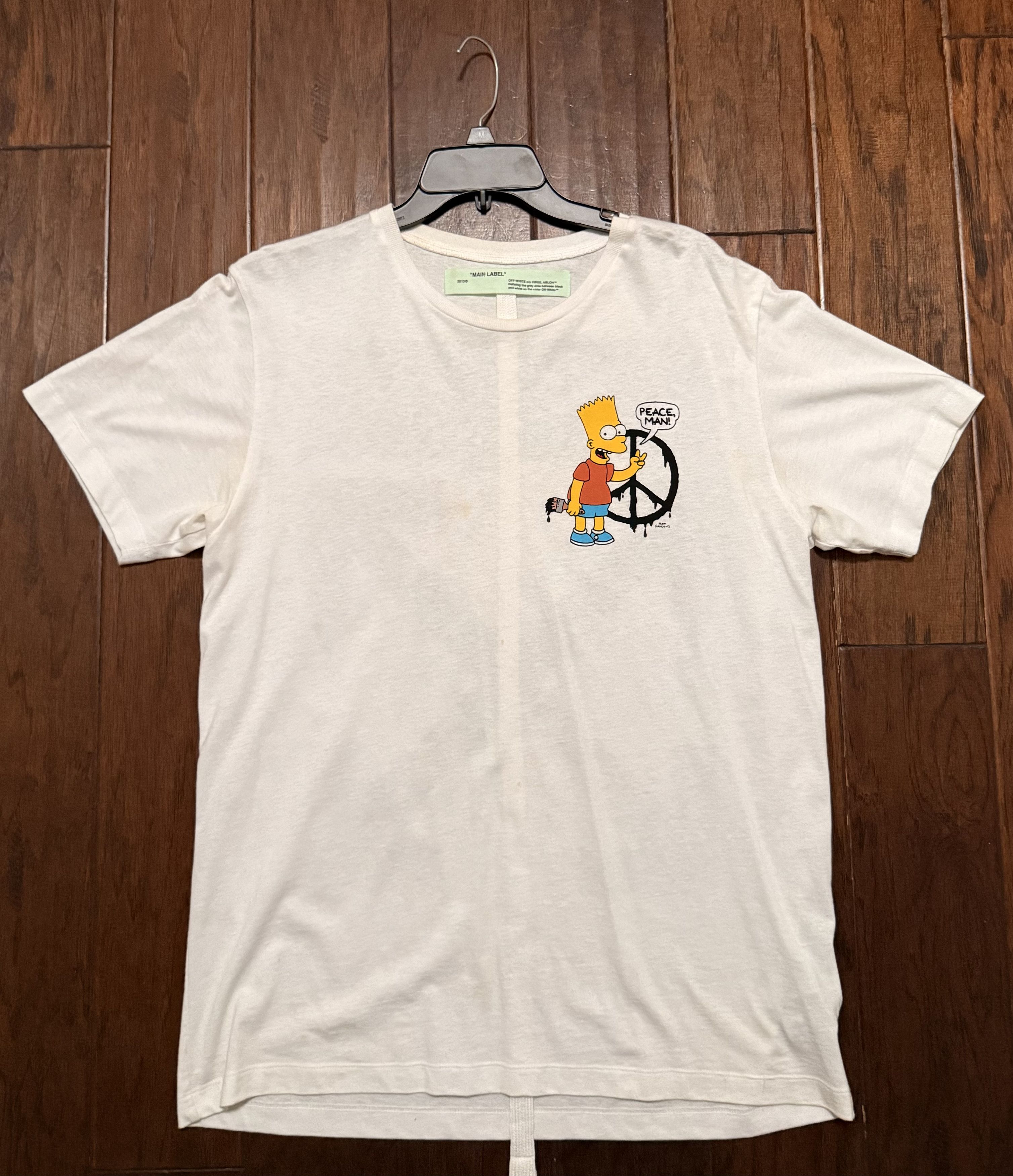 Off-White Off-White Bart Peace T-Shirt Size US L / EU 52-54 / 3 - 1 Thumbnail