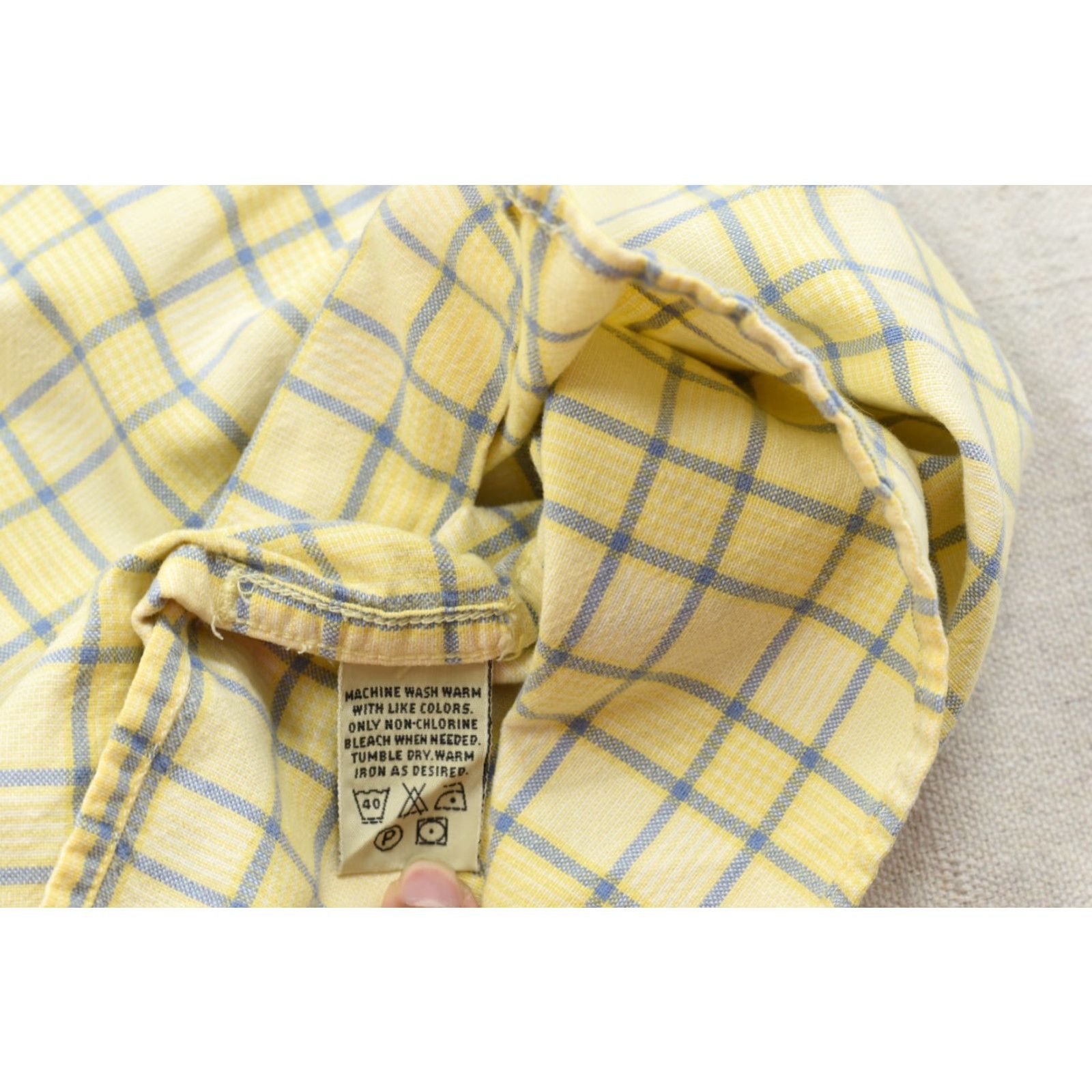 Eddie Bauer Eddie Bauer Shirt Button-Down Plaid Short Sleeve Cotton Yellow Blue Mens Large L Pocketed Regular Cap Collar Button-Up Vintage: No Size US L / EU 52-54 / 3 - 6 Thumbnail