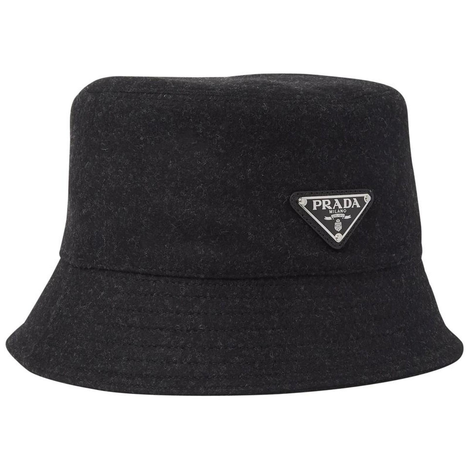 Prada PRADA logo appliqued wool felt bucket hat M Size ONE SIZE - 1 Thumbnail