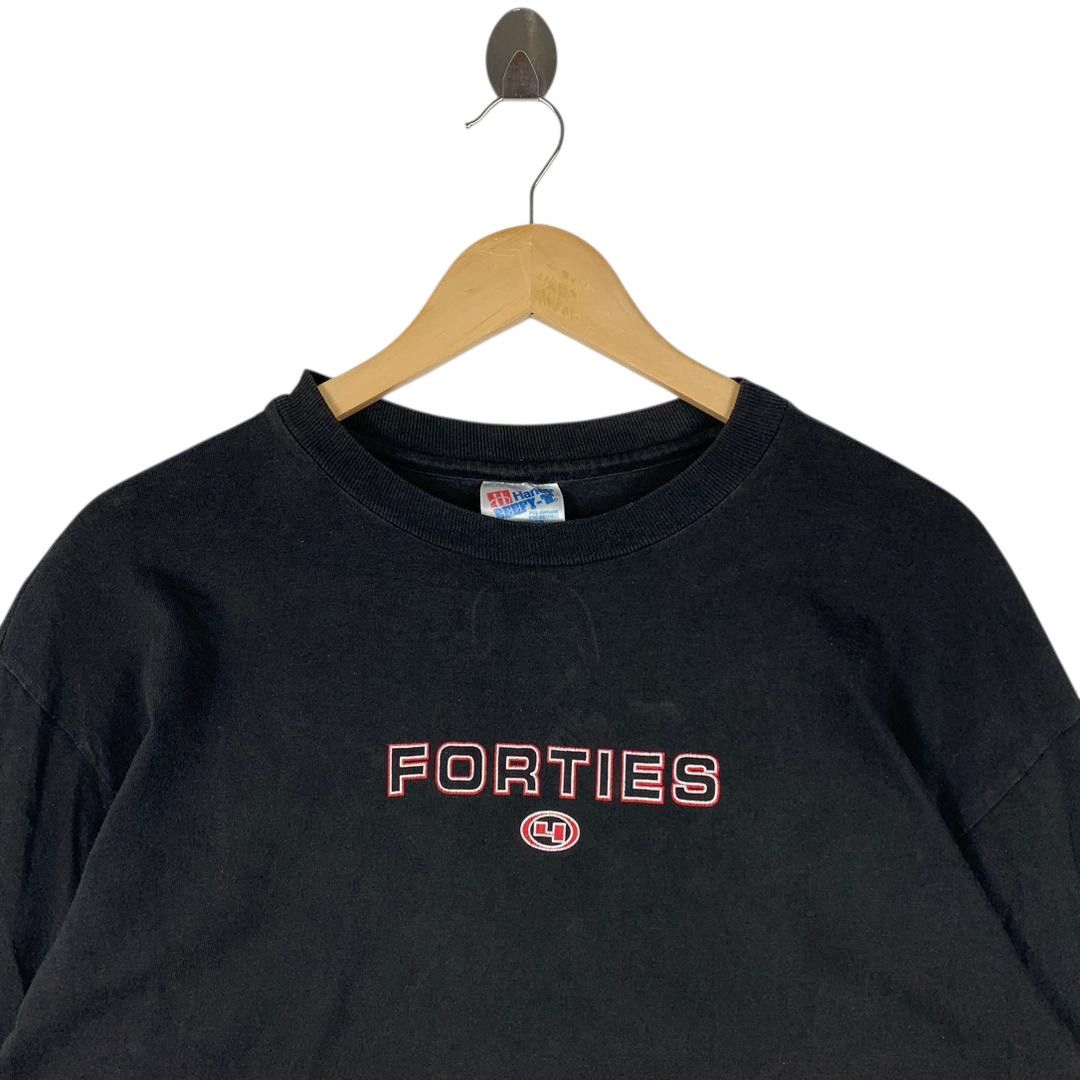 Hanes Vintage FORTIES skateboard centre Spellout long sleeve tee Size US L / EU 52-54 / 3 - 2 Thumbnail