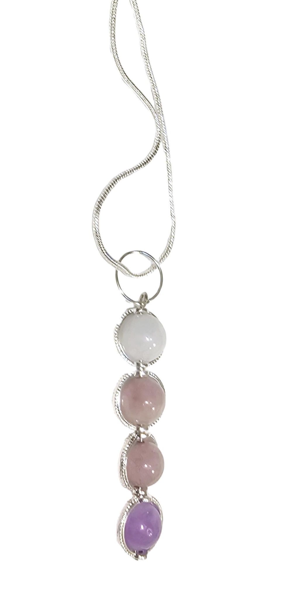 Handmade Natural Gemstone Kinetic 925 Sterling Silver Necklace Size ONE SIZE - 7 Thumbnail