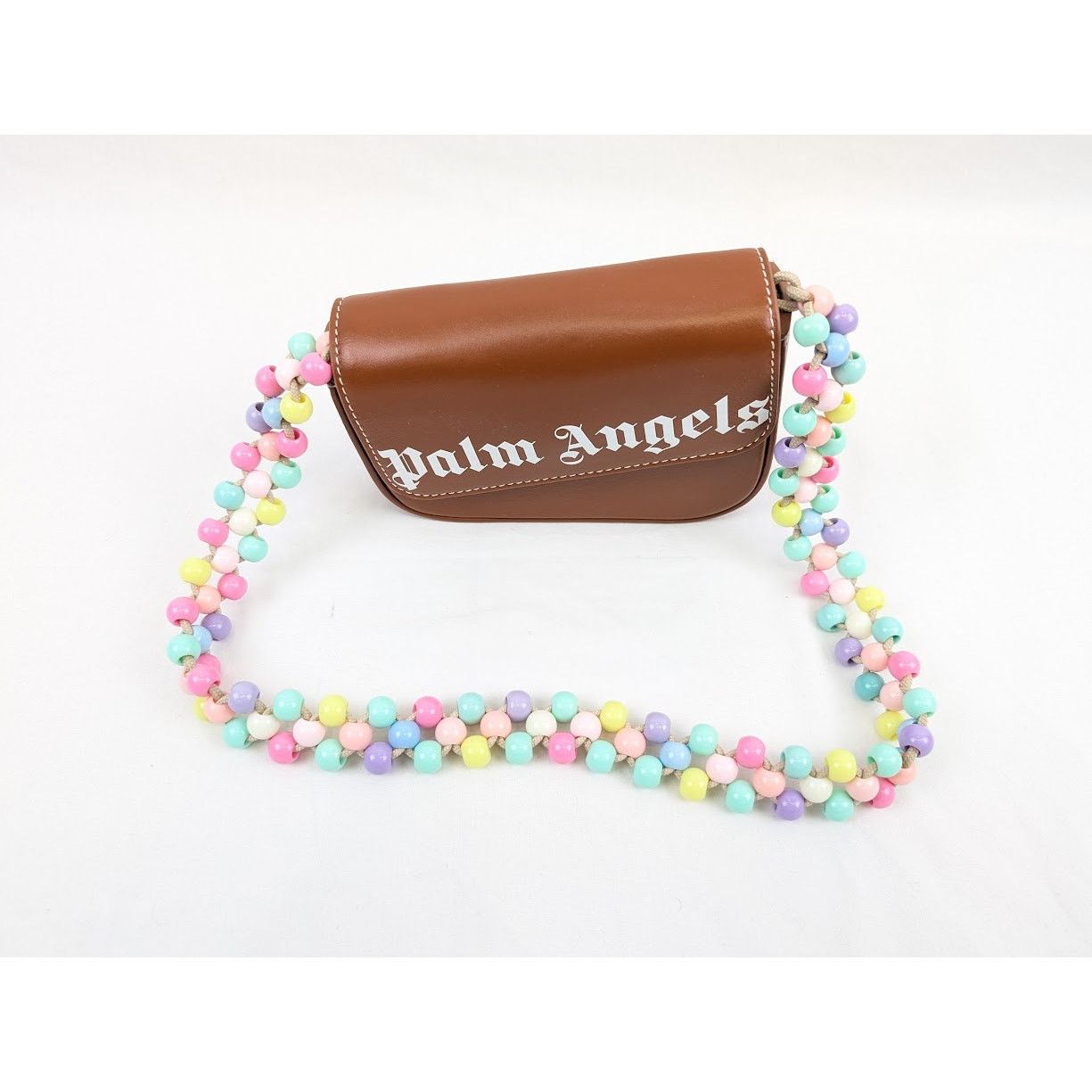 Palm Angels o1rshd1 Q: 2/Size: OS / Beads Strap Crash Bag in Brown/White Size ONE SIZE - 7 Thumbnail