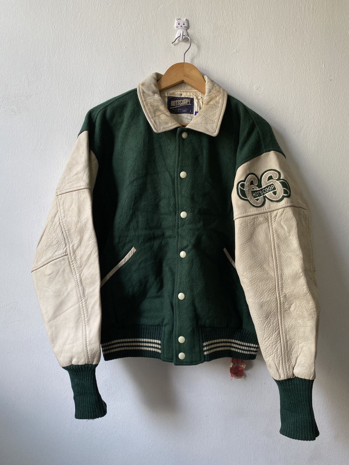 Vintage Vintage Hot Scoop 66 Member Wool Varsity Jacket Size US L / EU 52-54 / 3 - 2 Thumbnail