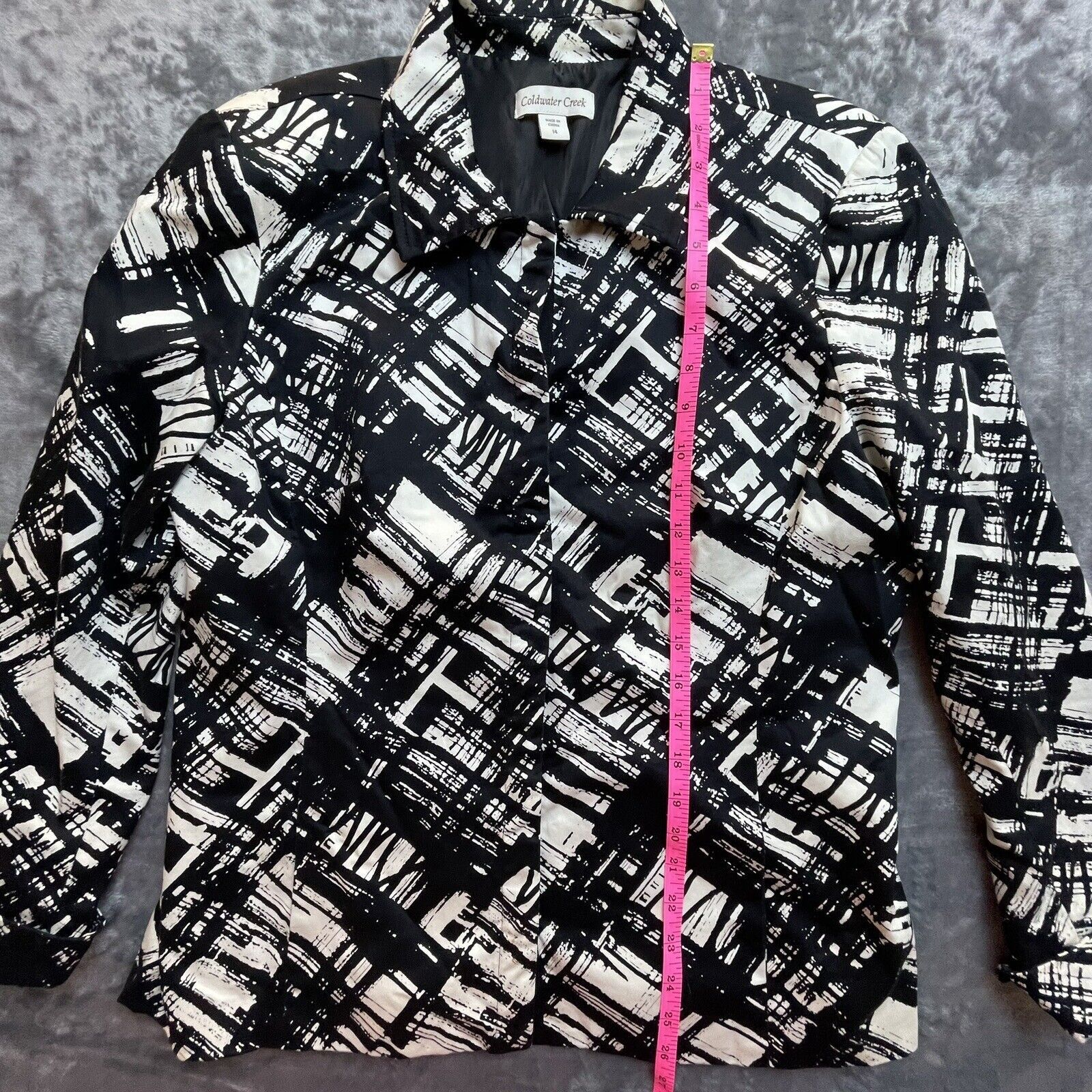 Coldwater Creek Coldwater Creek Jacket Womens 14 Black White Blazer Abstract Size XL / US 12-14 / IT 48-50 - 6 Thumbnail