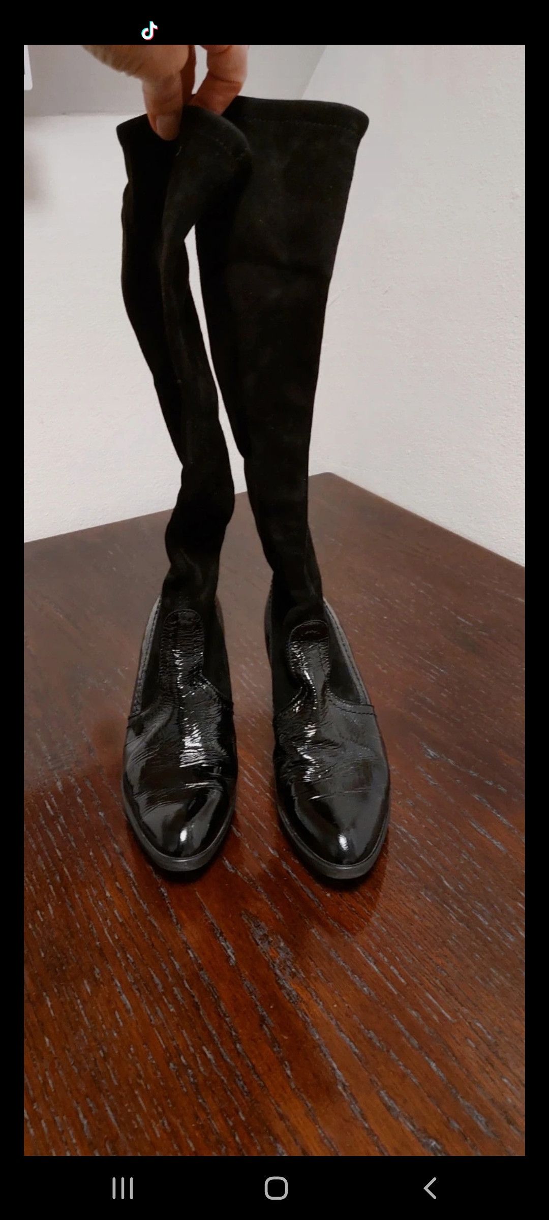 Vintage Y2K Peter Kaiser Patent Leather Suede Boots 38,55 Size US 8 / IT 38 - 1 Thumbnail