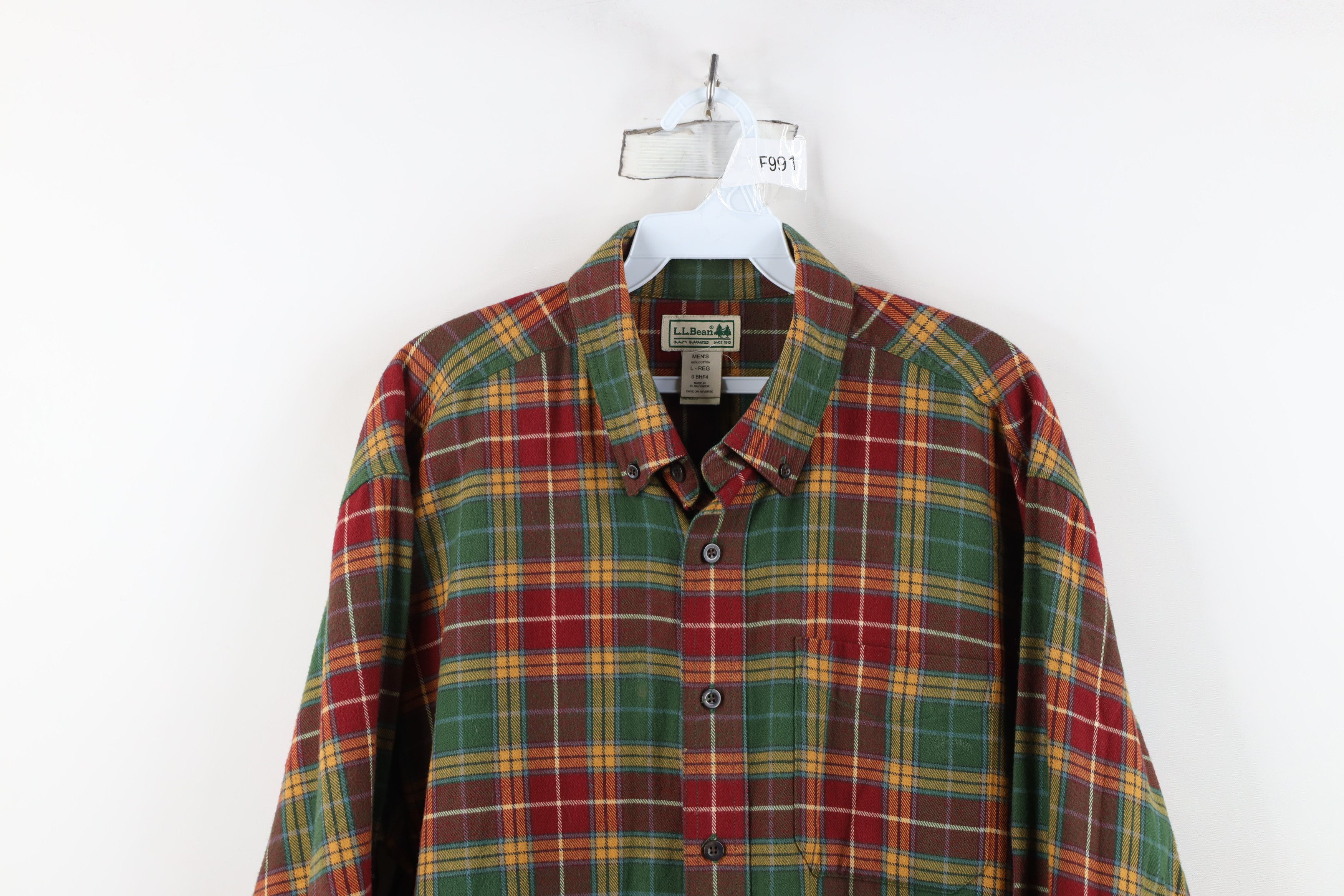 L.L. Bean Vintage LL Bean Flannel Collared Button Down Shirt Plaid Size US L / EU 52-54 / 3 - 2 Thumbnail