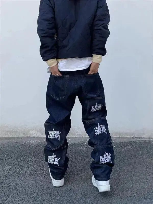 Japanese Brand VIBE Street Embroidered Lettering Multi-Pocket Hip Hop Jeans Size US 32 / EU 48 - 2 Thumbnail