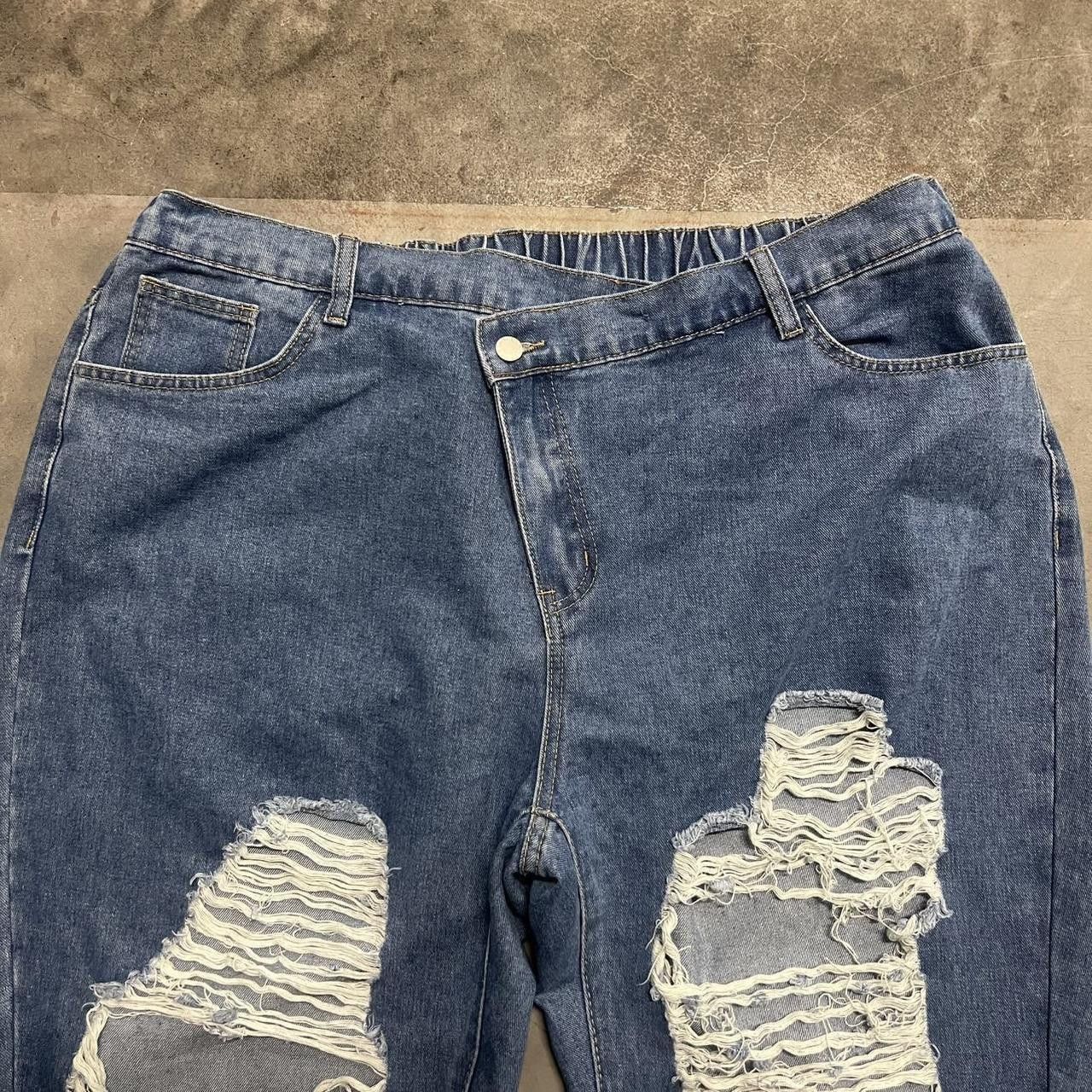 Vintage Vintage Y2K/2000s Super Baggy JNCO Style Ripped Streetwear Style Medium Wash Denim Jeans! Size US 42 / EU 58 - 4 Thumbnail