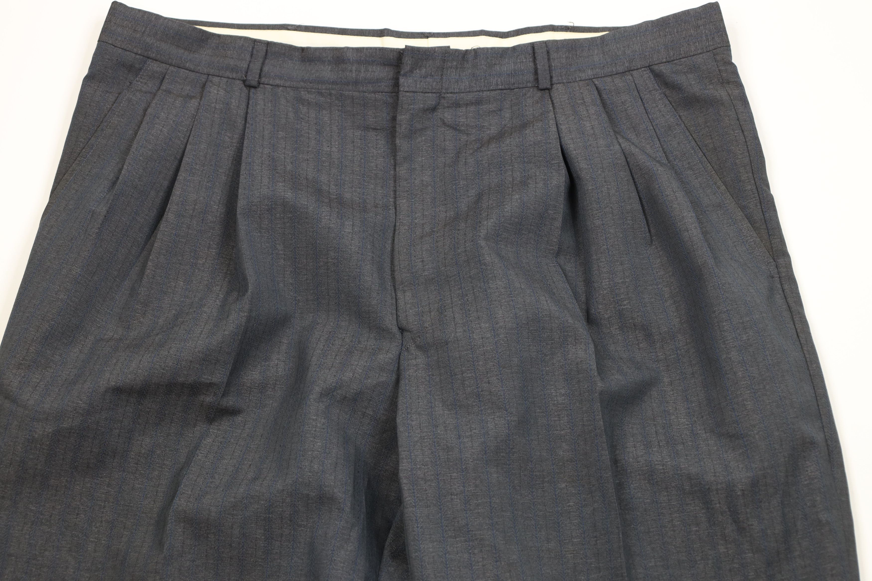 Vintage Vintage 70s Streetwear Pinstriped Wide Leg Chino Pants USA Size US 38 / EU 54 - 2 Thumbnail