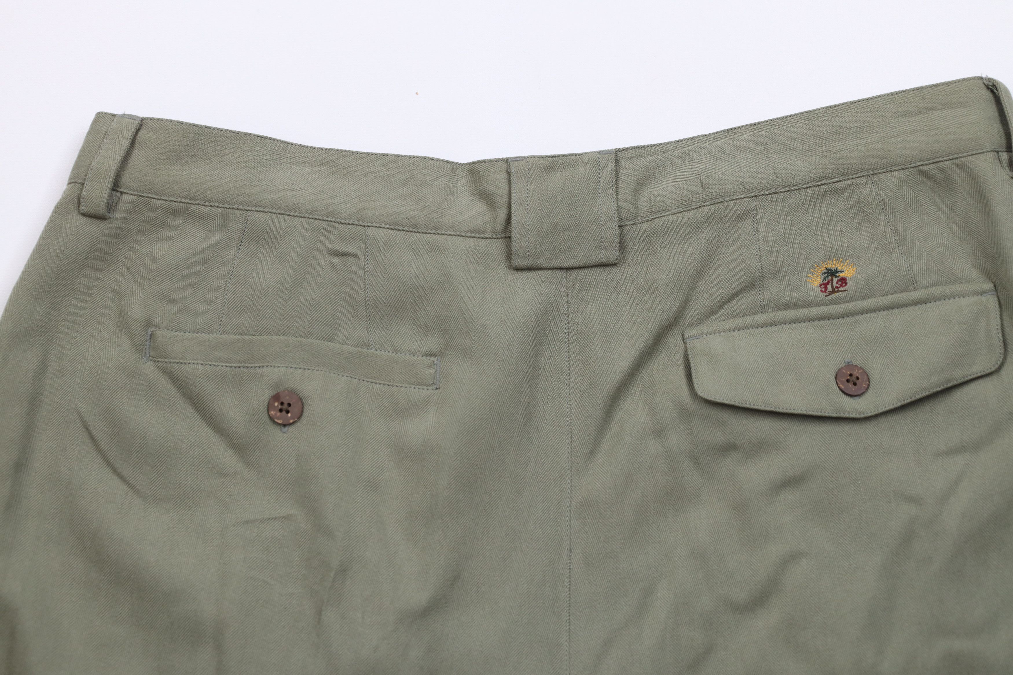 Tommy Bahama × Vintage Vintage 90s Tommy Bahama Relax Herringbone Pleated Shorts Size US 36 / EU 52 - 10 Thumbnail