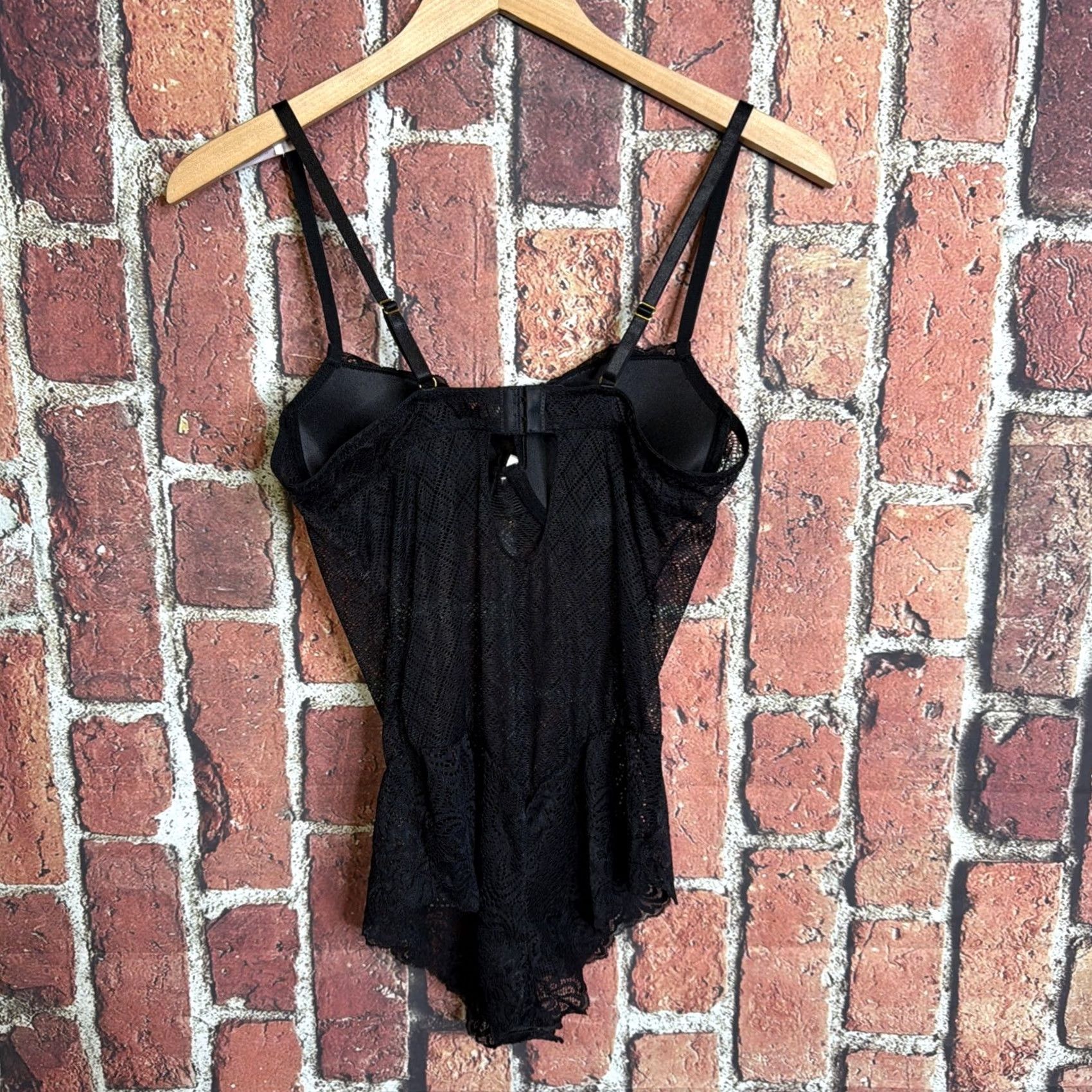 Vintage Daisy Fuentes Women's Bodysuit Large Black Teddy Lace Underwire Padded Size L / US 10 / IT 46 - 4 Thumbnail