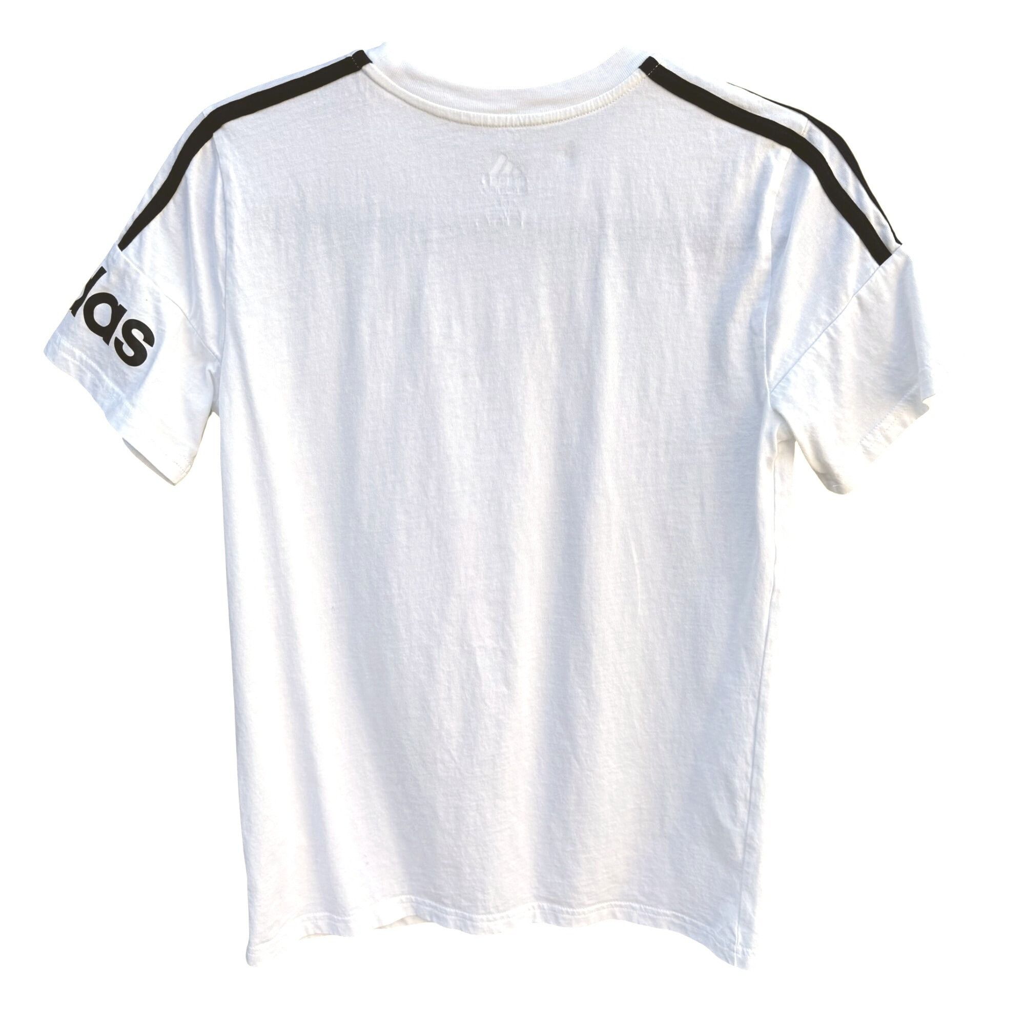Adidas Adidas Womens White Cotton 3-Stripes Logo Graphic T-Shirt Si Size M / US 6-8 / IT 42-44 - 4 Thumbnail