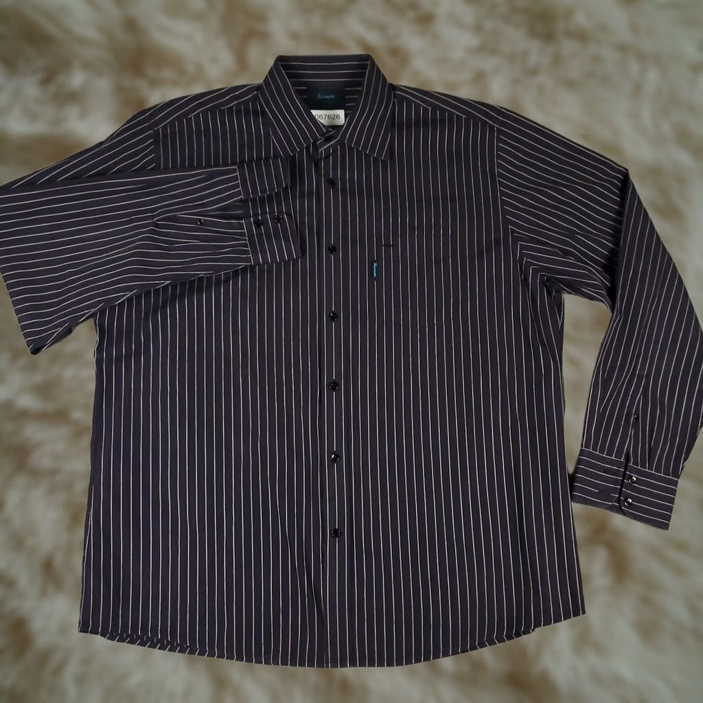 Faconnable Façonnable Shirt Mens 2XL Purple Striped Button-Up Long Sleeve Casual Business Formal Party/Cocktail Travel Workwear Mens Size US XXL / EU 58 / 5 - 1 Thumbnail