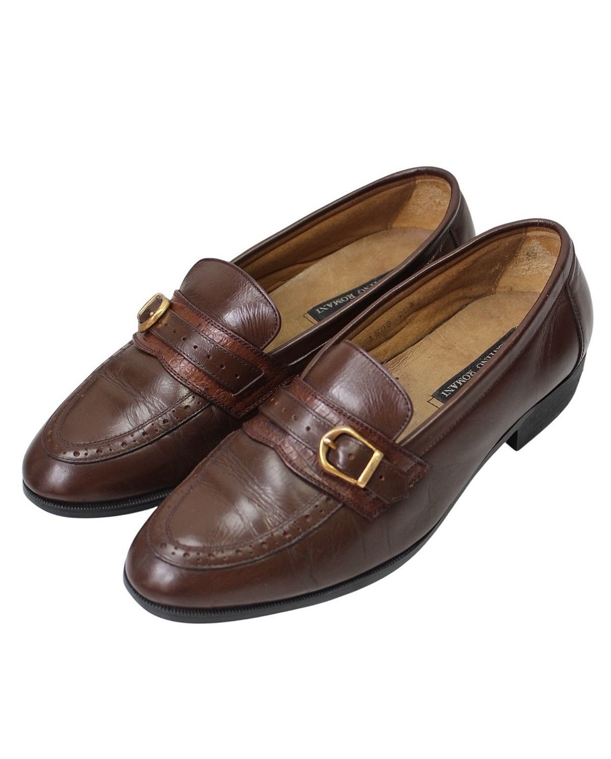 1990S VALENTINO ROMANI BUCKLE LOAFERS
