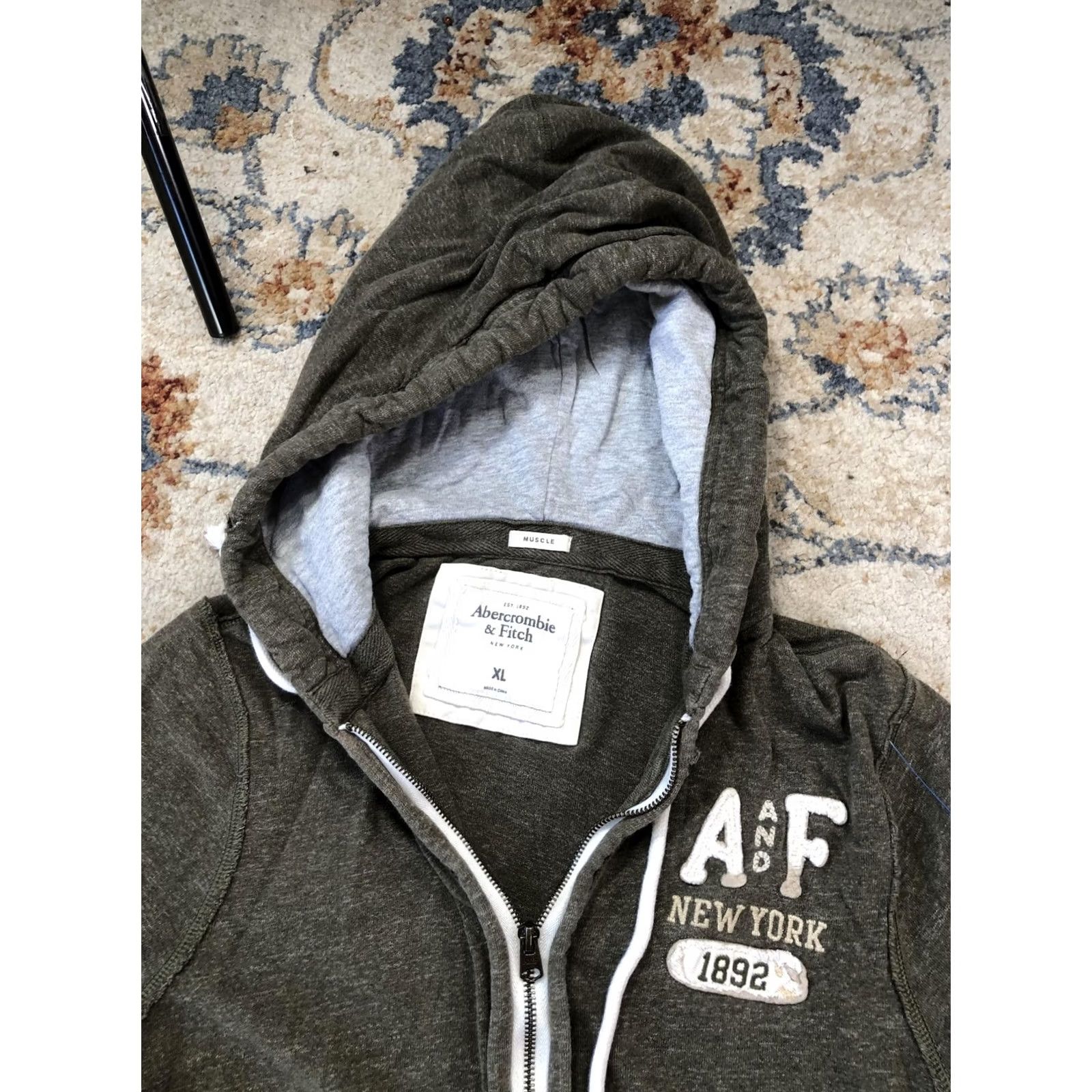 Abercrombie & Fitch Abercrombie & Fitch Hoodie Mens XL Green Full Zip 1892 Graphic Logo Sweatshirt Size US XL / EU 56 / 4 - 7 Thumbnail